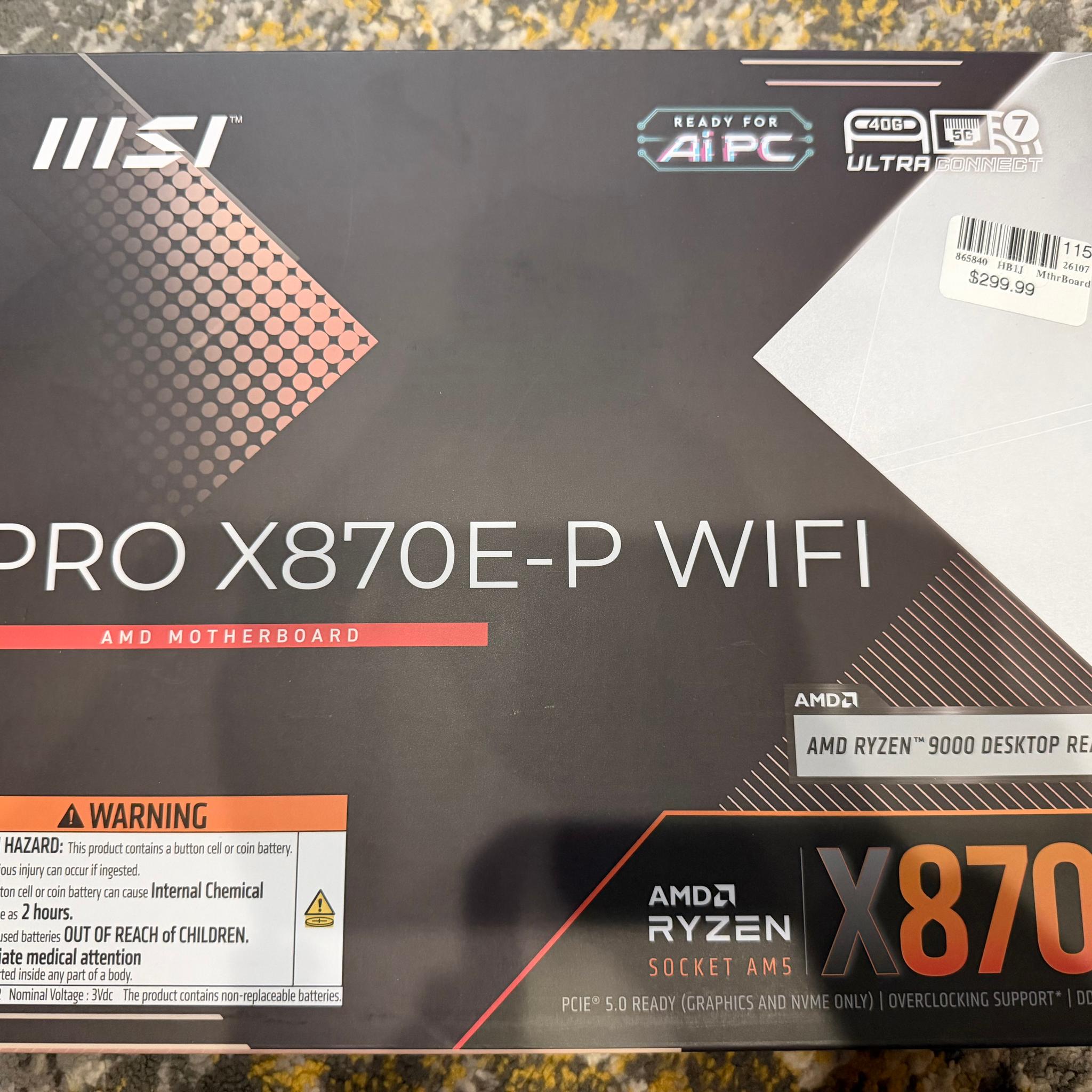 NEW MSI X870E-P PRO WIFI AMD AM5 ATX Motherboard