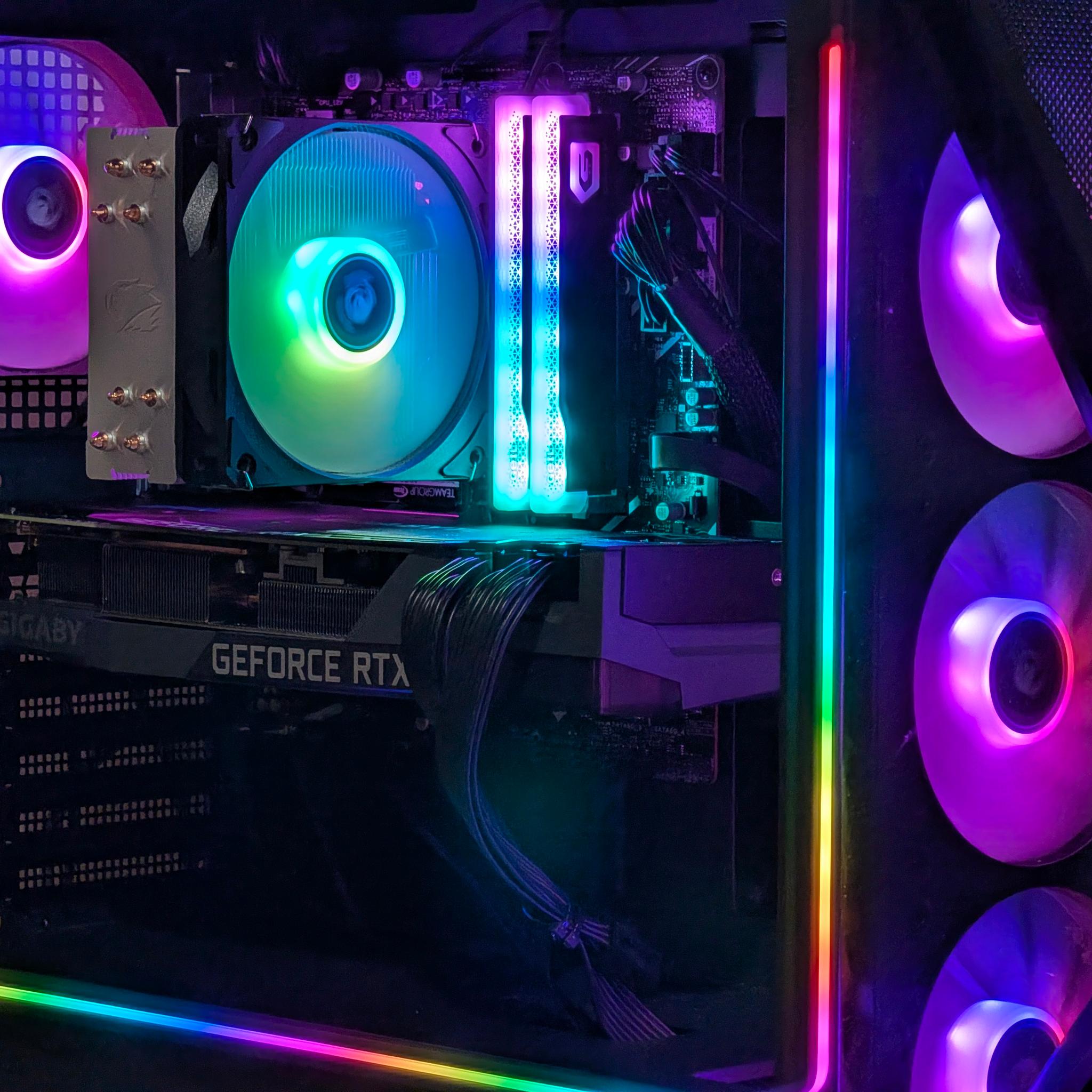 🌈🖤Intel I7 14700F | RTX 3080 TI | 32GB DDR5 | 1TB SSD | Gaming PC🖤🌈