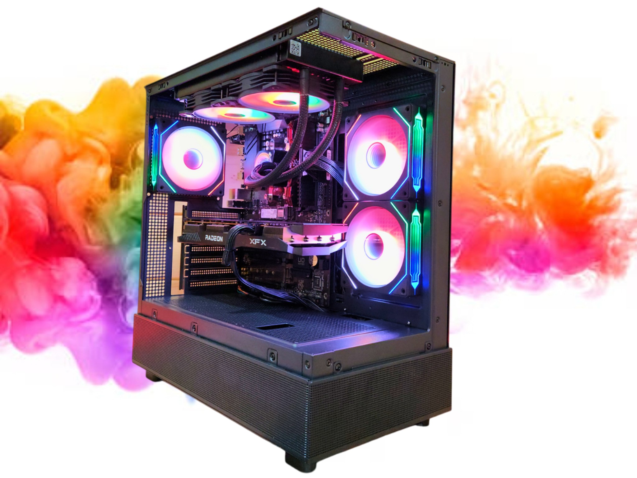 SALE: RX 6700 XT + Ryzen 5 5500 + 32GBs DDR4 RAM + 1TB SSD + 5 RGB Fans ( Black RGB Gaming PC )