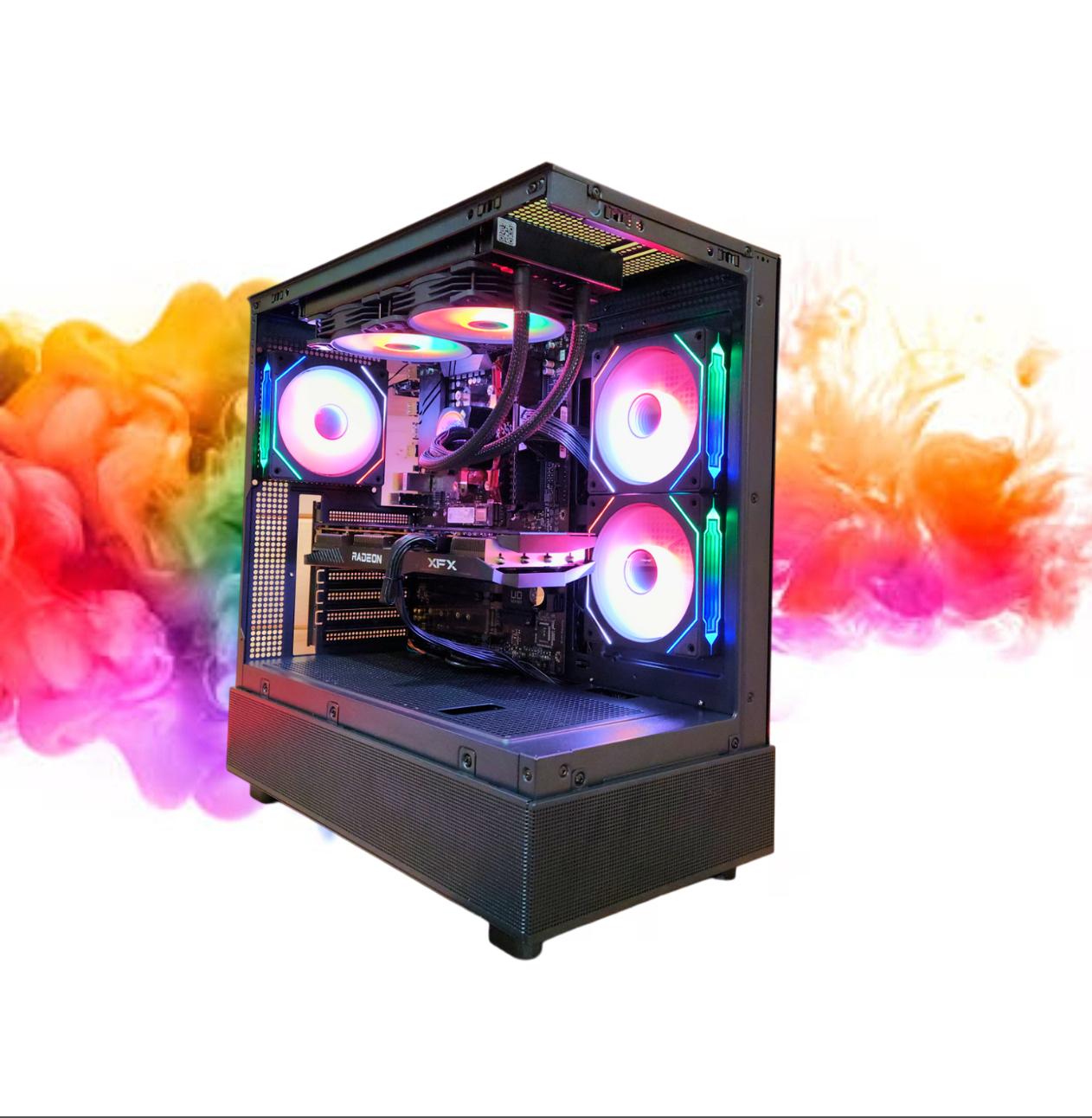 SALE: RX 6700 XT + Ryzen 5 5500 + 32GBs DDR4 RAM + 1TB SSD + 5 RGB Fans ( Black RGB Gaming PC )