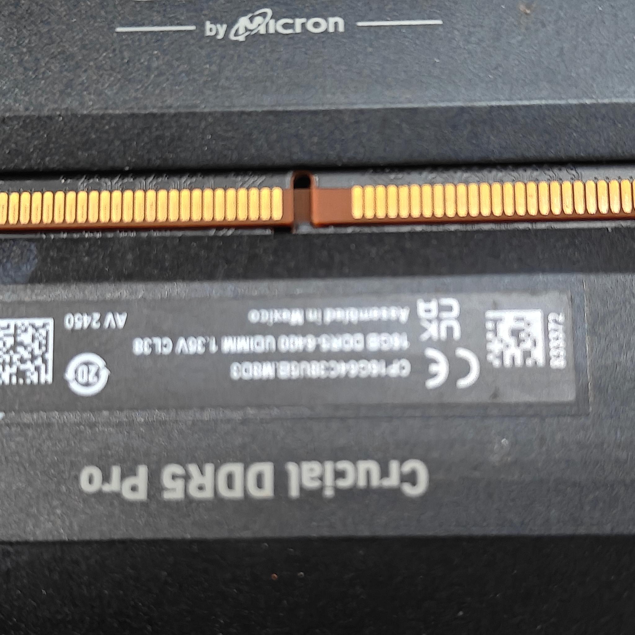 Crucial Pro OC Gaming 32GB (2x16GB) DDR5 6400MHz CL38 Desktop Memory