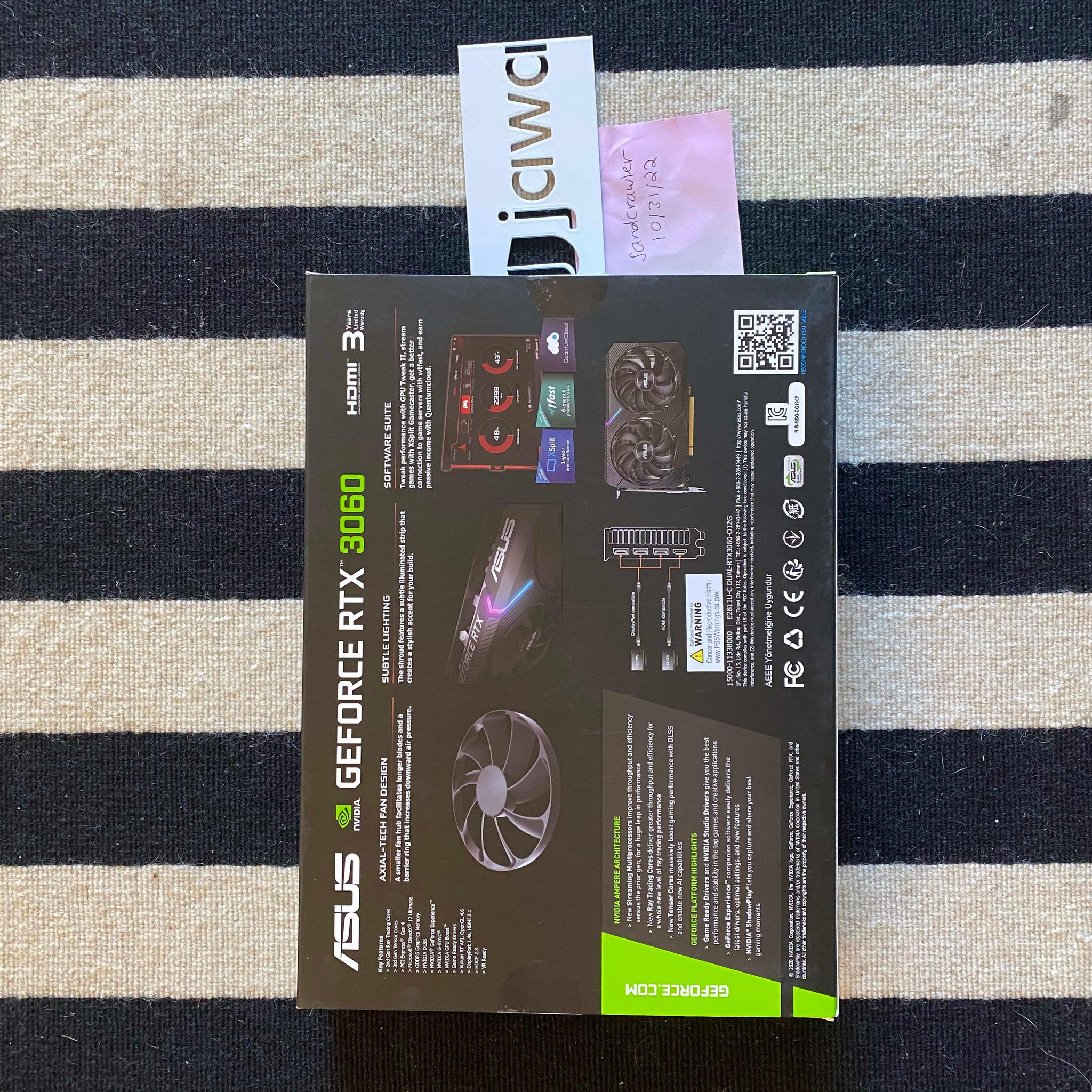 ASUS NVIDIA GeForce RTX 3060 12GB GDDR6 Graphic Card ( DUAL-RTX3060-O12G-V2)