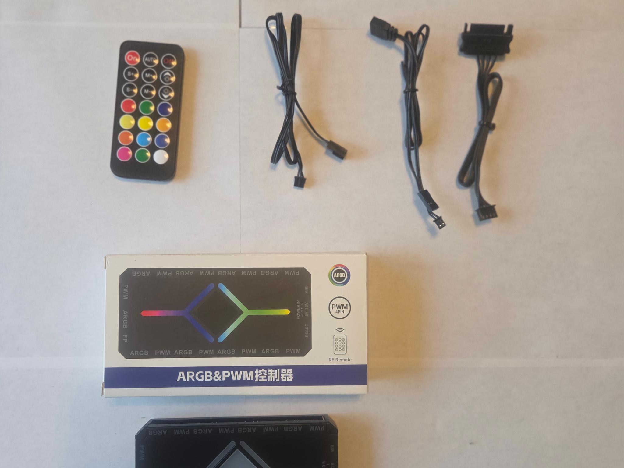 ARGB Fan PWM Controller Hub Splitter with Remote 4PIN 9 ports Black