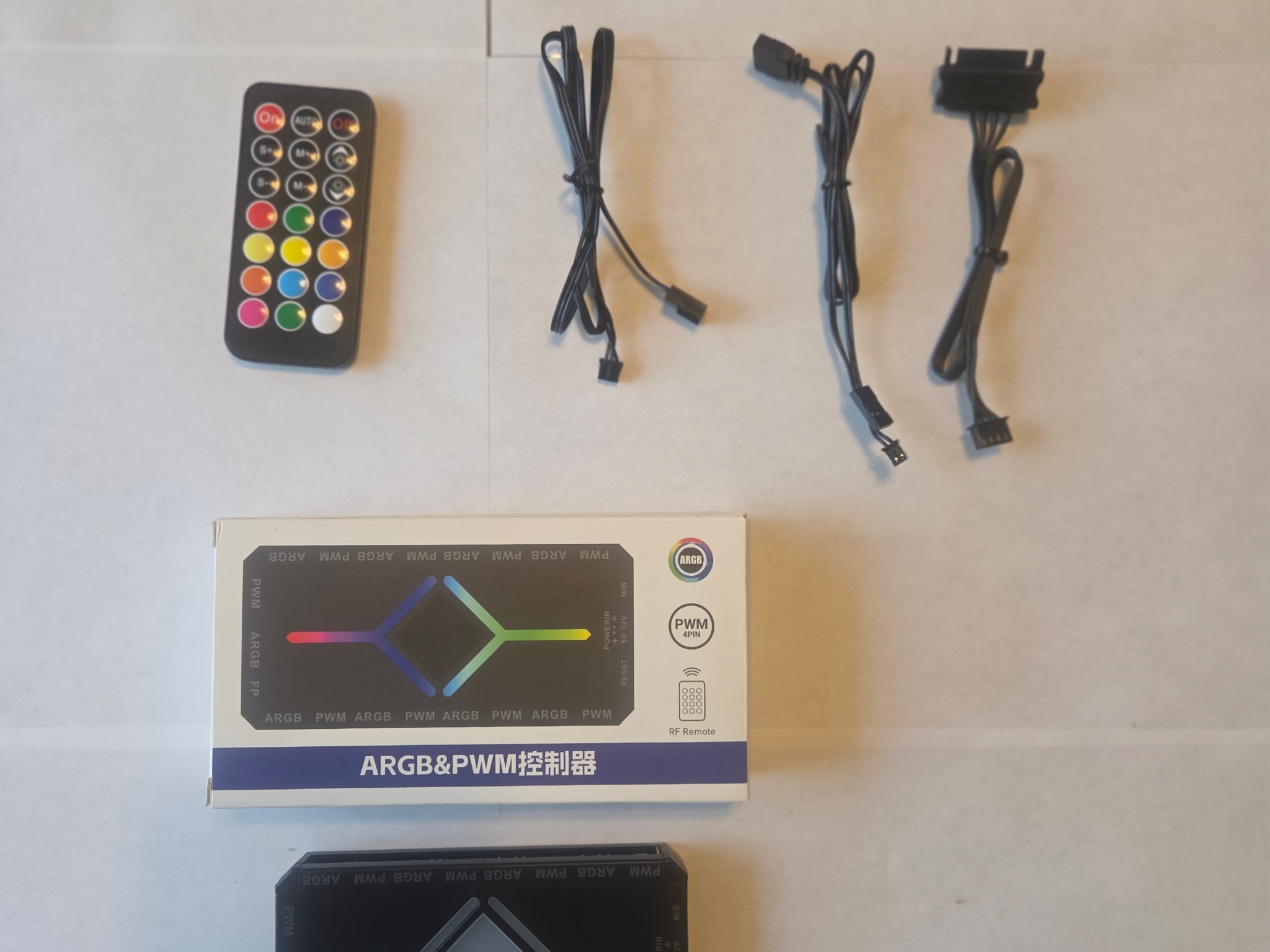 ARGB Fan PWM Controller Hub Splitter with Remote 4PIN 9 ports Black