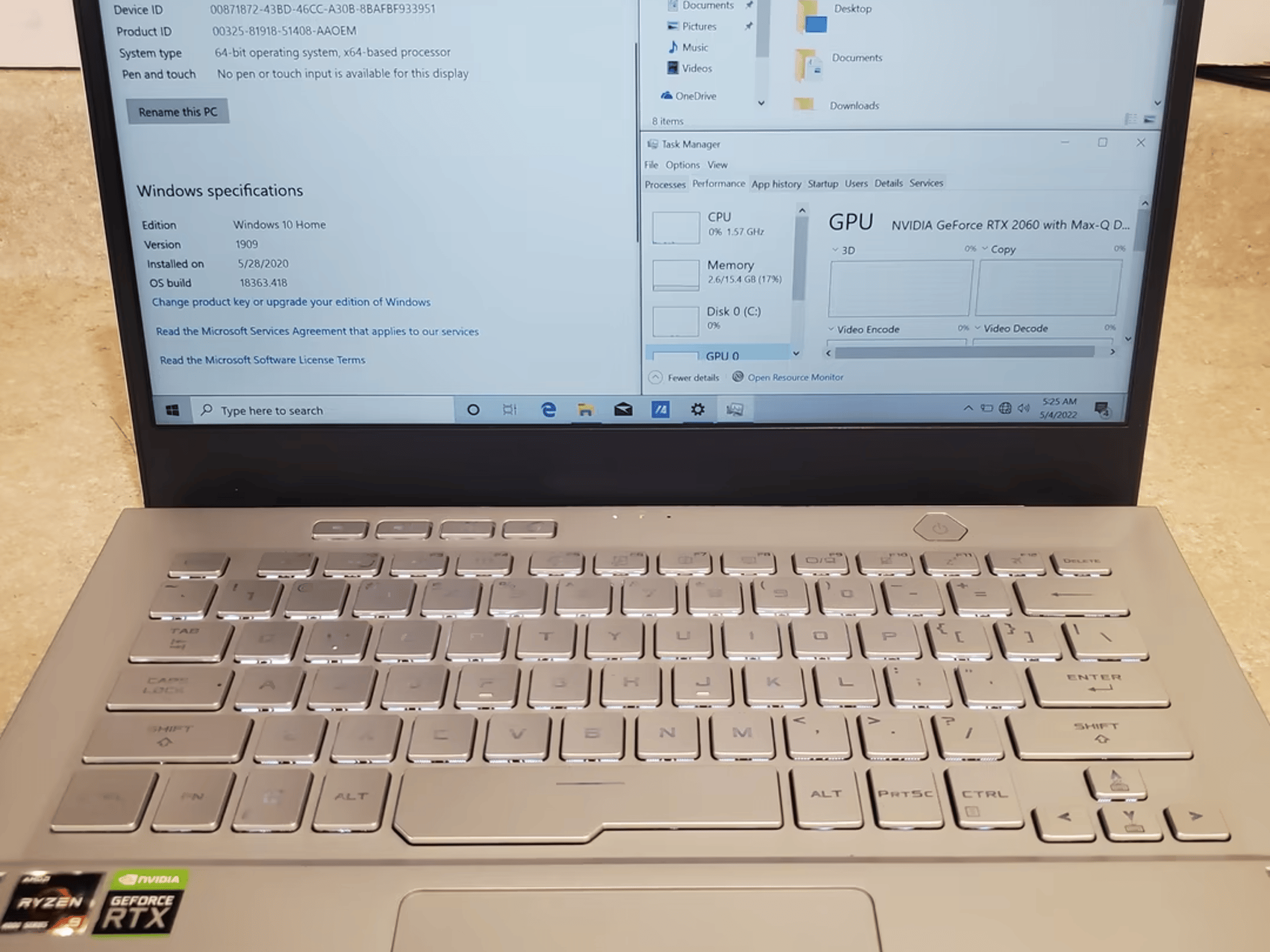 Asus Rog Zephyrus Ryzen 9 Gaming Laptop