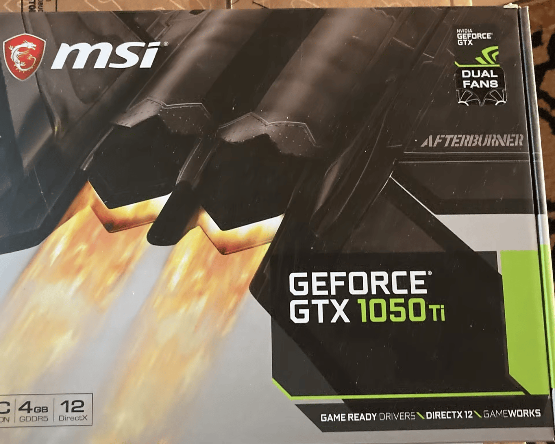 MSI Geforce GTX 1050Ti 4GB GDDR5 GPU