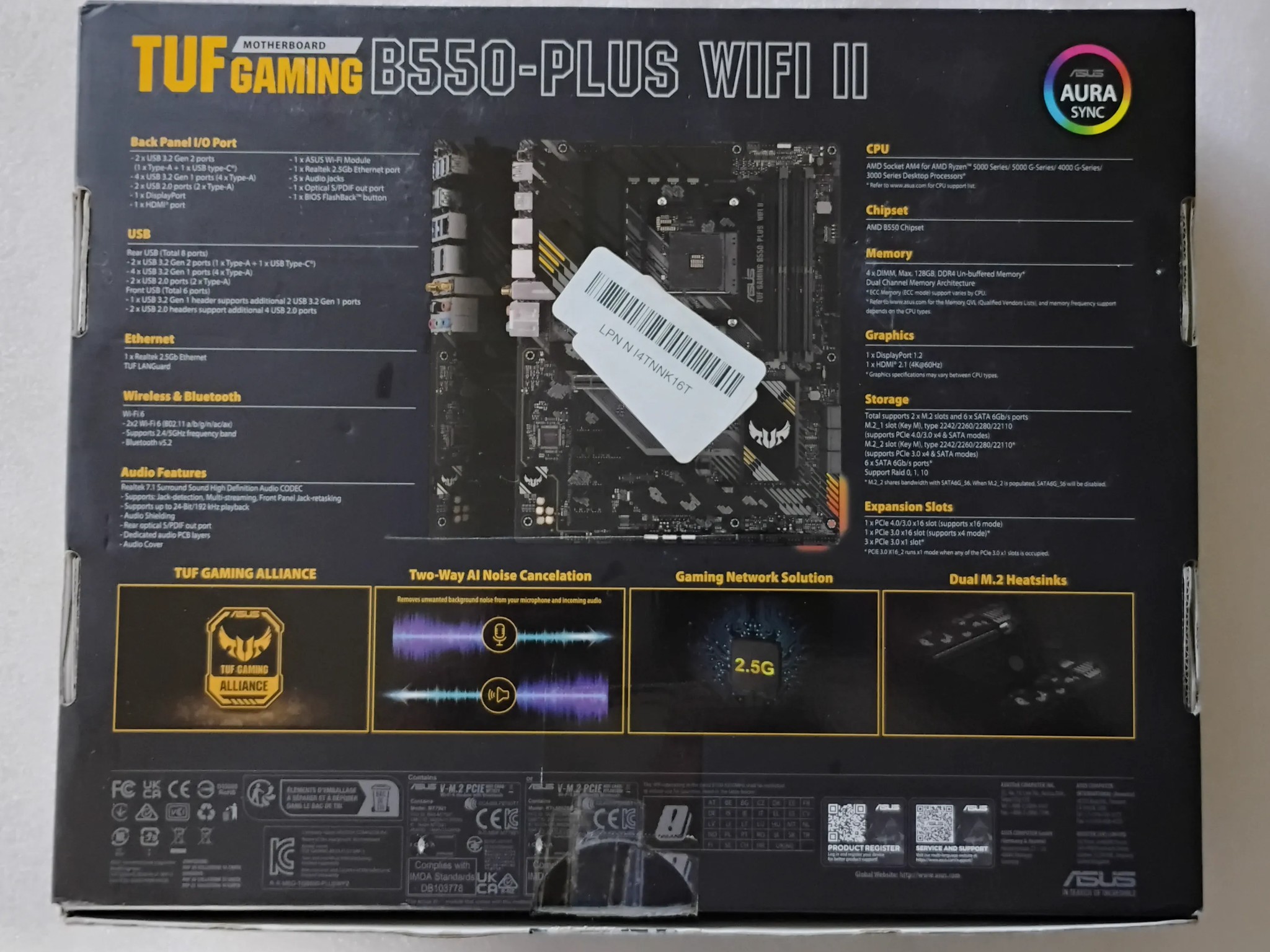🦾 TUF GAMING B550-PLUS WIFI II Motherboard 🦾 PCIe 4.0 | Wi-Fi 6 | USB 3.2 Gen2 | 2.5 Gb Eth | AM4