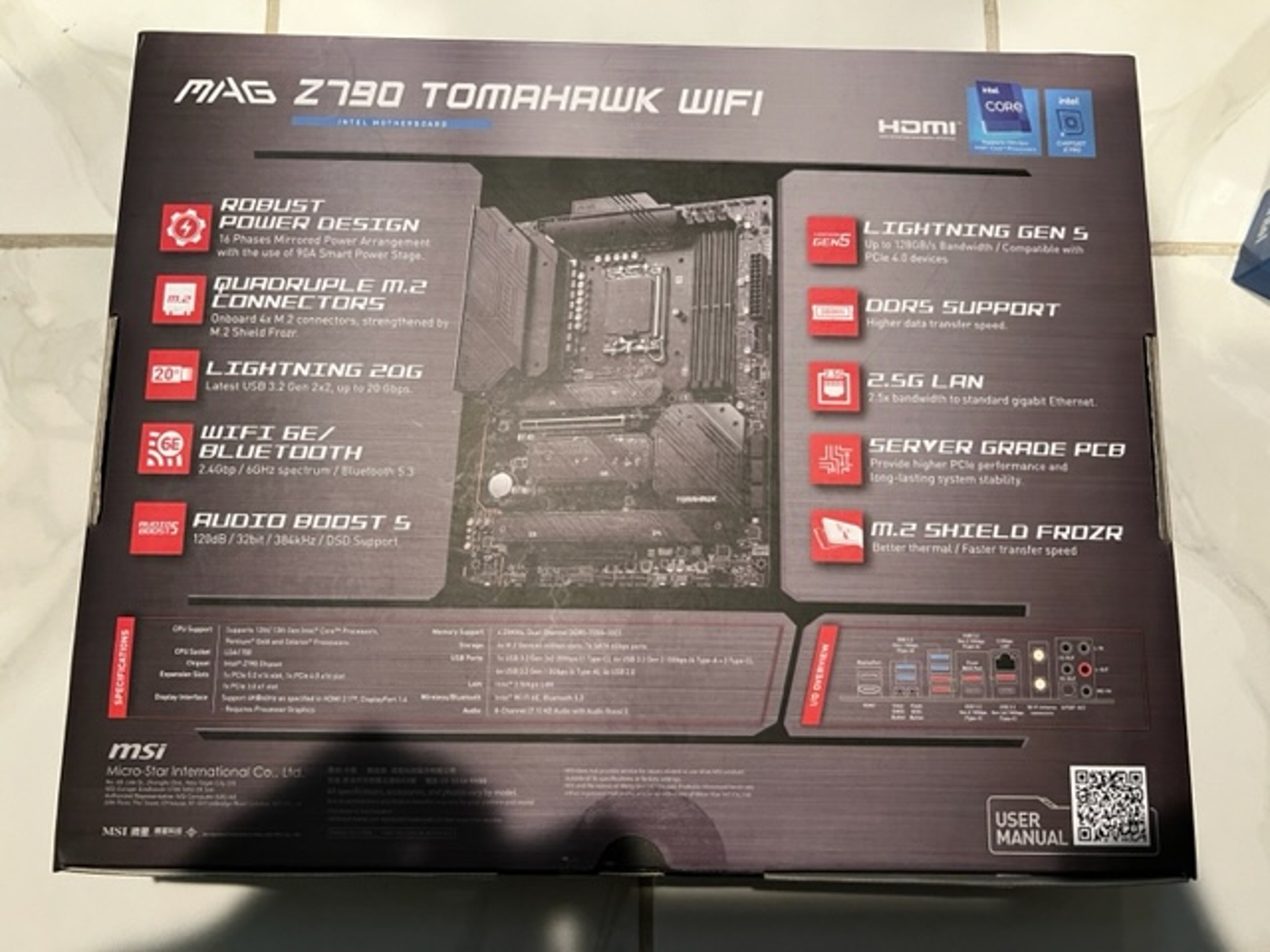 Brand New MSI Z790 MAG Tomahawk WiFi Intel LGA 1700 ATX Motherboard