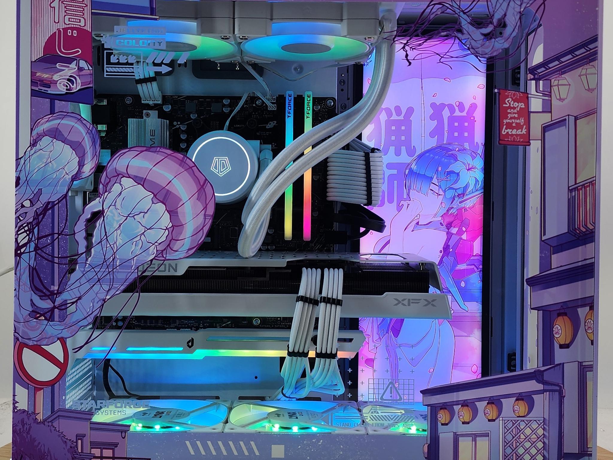 Gaming PC Ryzen 7 7700 16GB RAM 1TB SSD RX 7800 XT 16GB Windows 11 PINK Computer