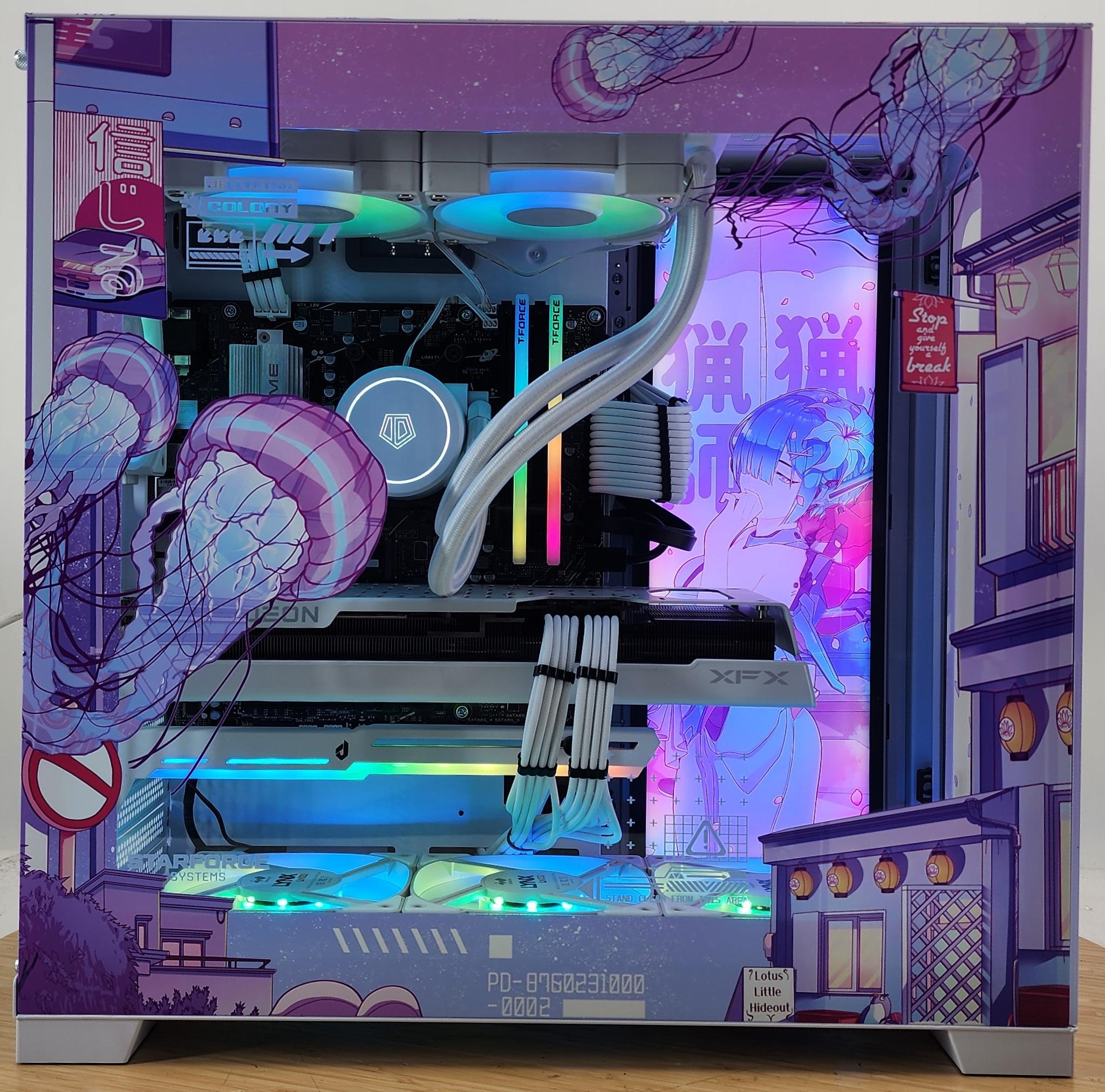 Gaming PC Ryzen 7 7700 16GB RAM 1TB SSD RX 7800 XT 16GB Windows 11 PINK Computer