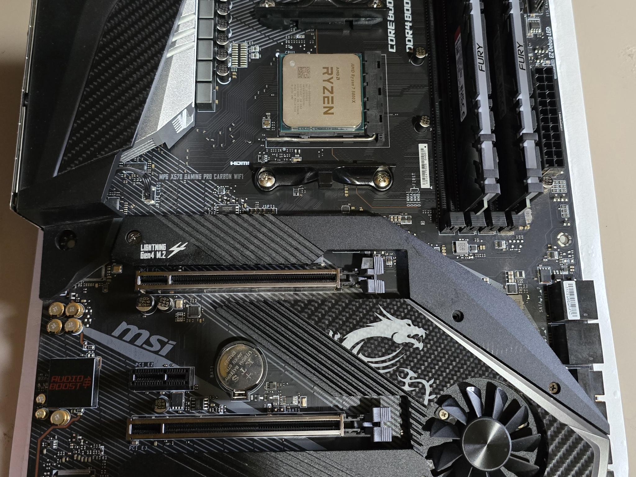 Ryzen 7 5800x MSI Carbon Motherboard 32gb Kingston Fury Ram