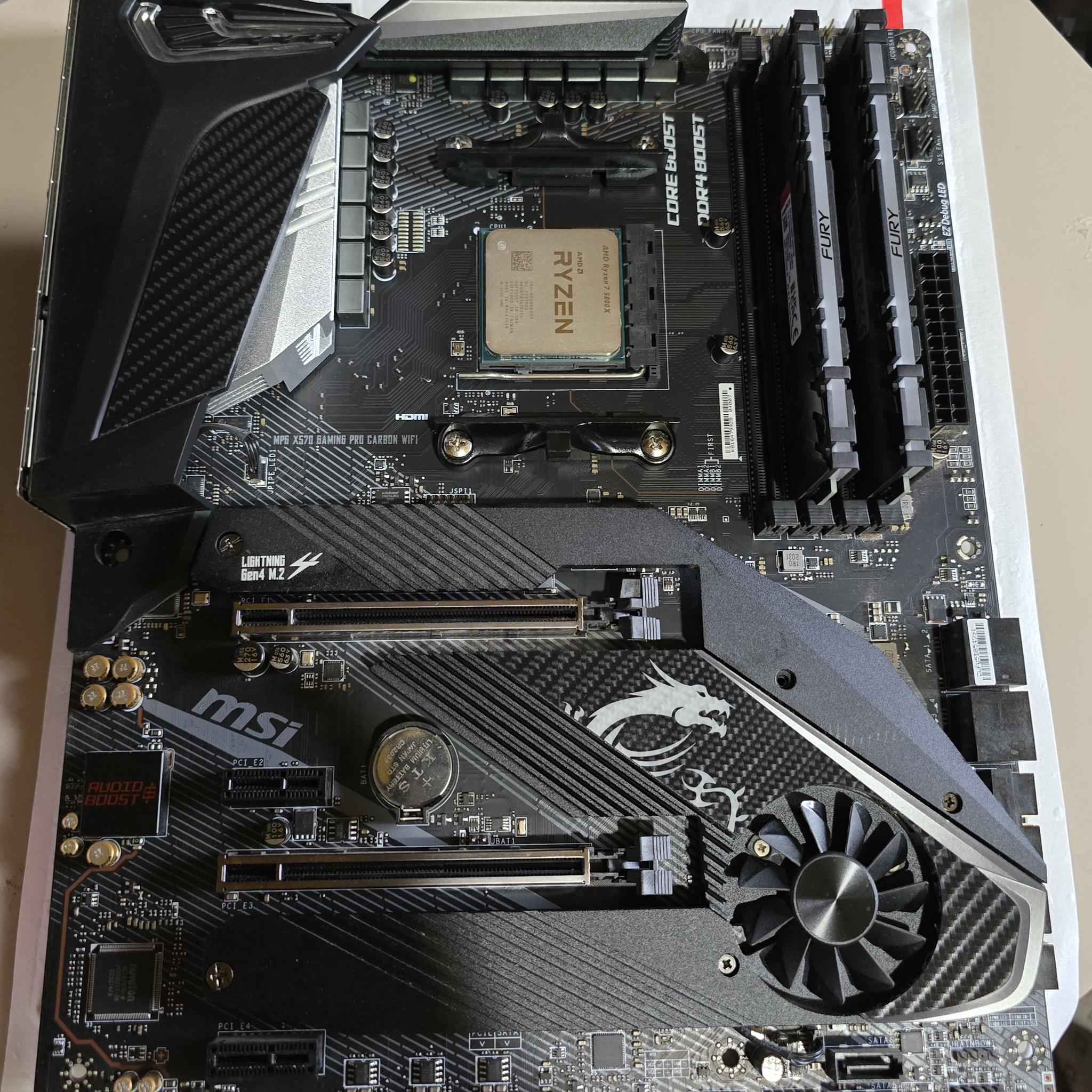 Ryzen 7 5800x MSI Carbon Motherboard 32gb Kingston Fury Ram