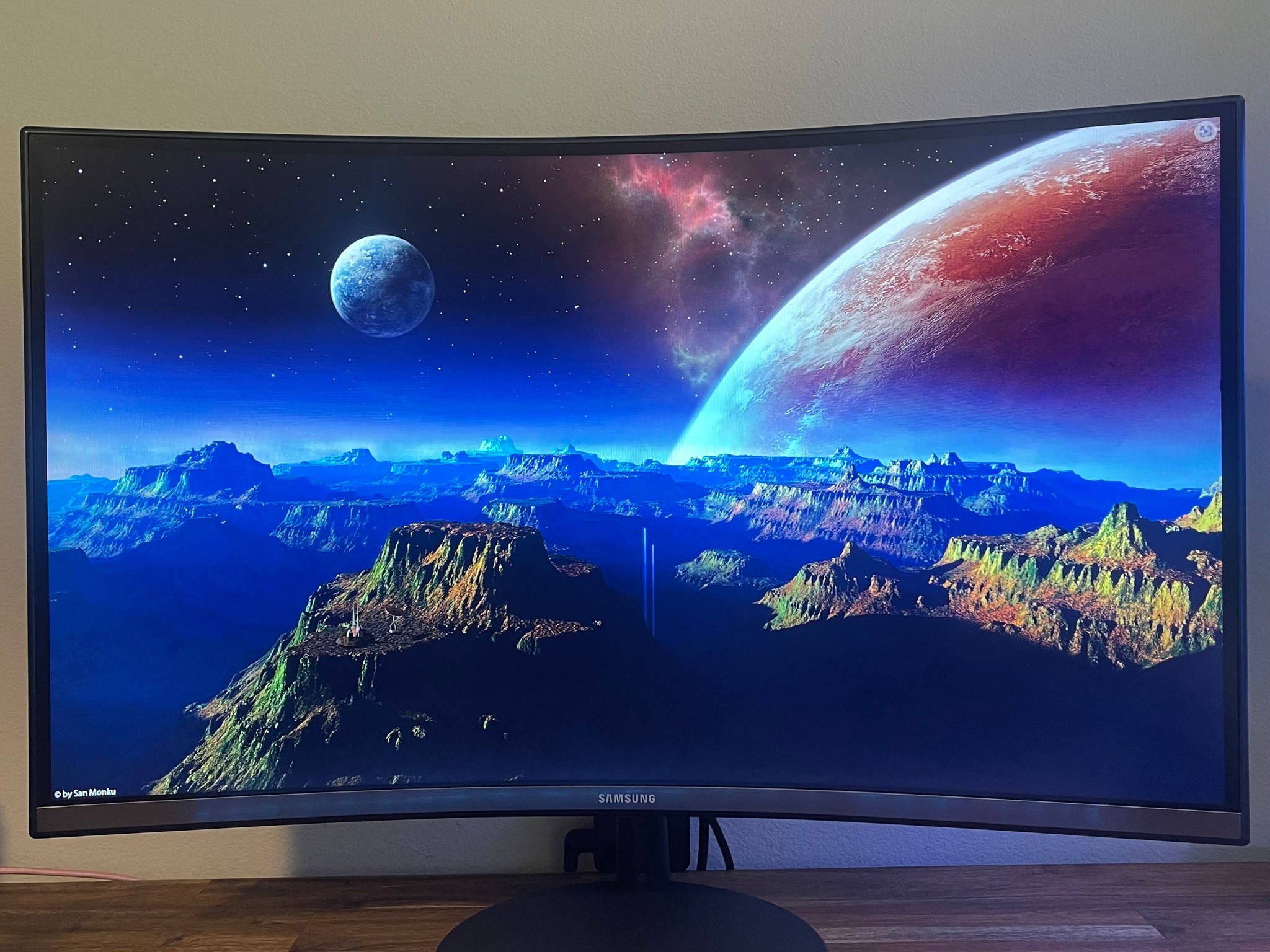 Samsung - T55 27" Curved Monitor, 1080P, 75hz, LC27T550FDNXZA