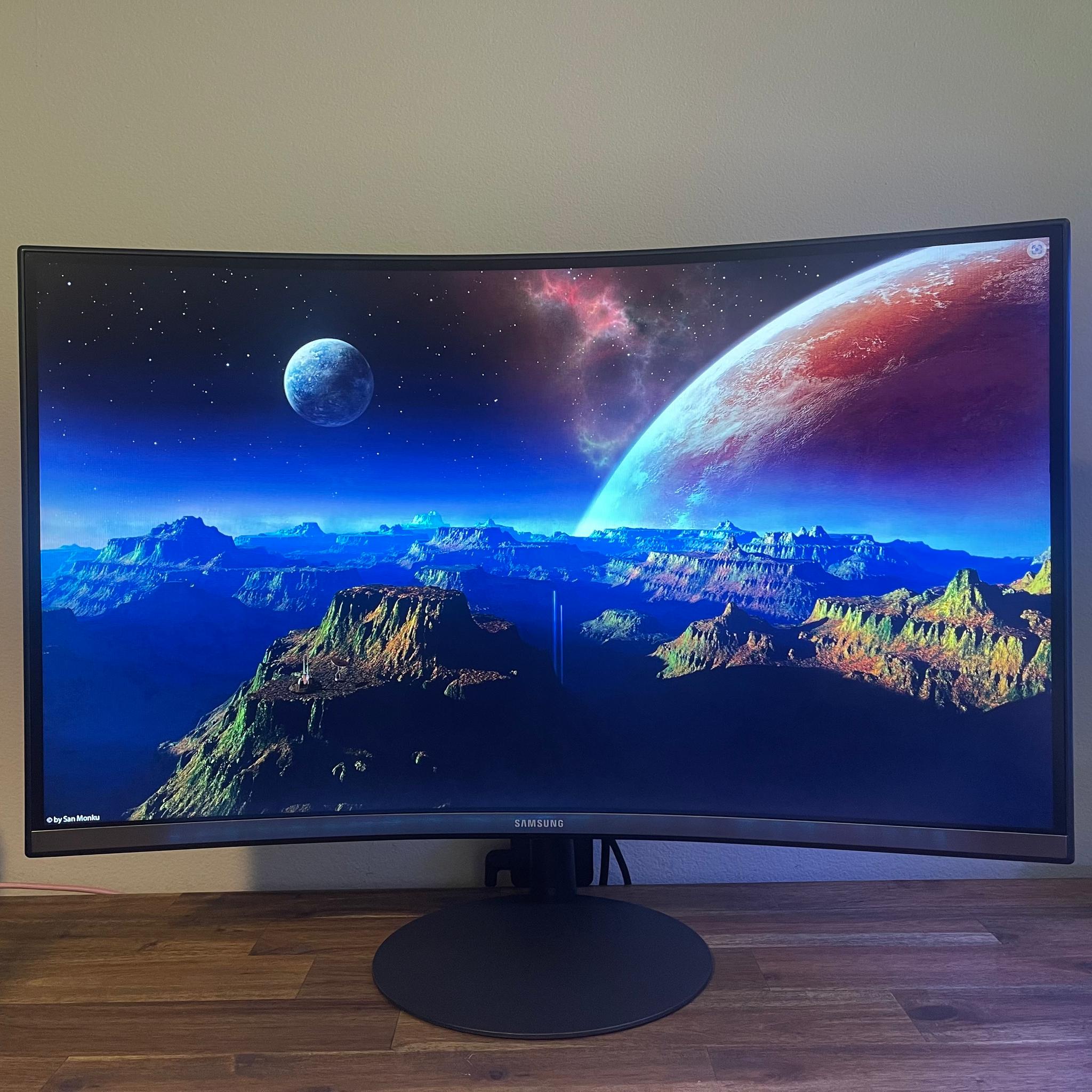 Samsung - T55 27" Curved Monitor, 1080P, 75hz, LC27T550FDNXZA