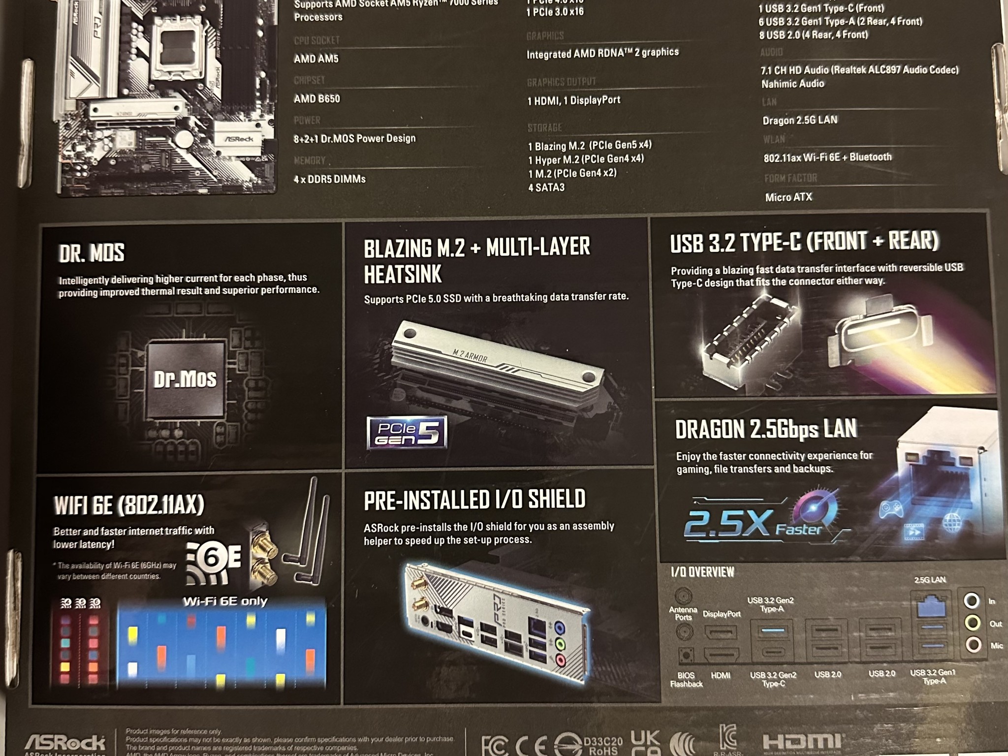 B650M Pro RS WiFi Motherboard