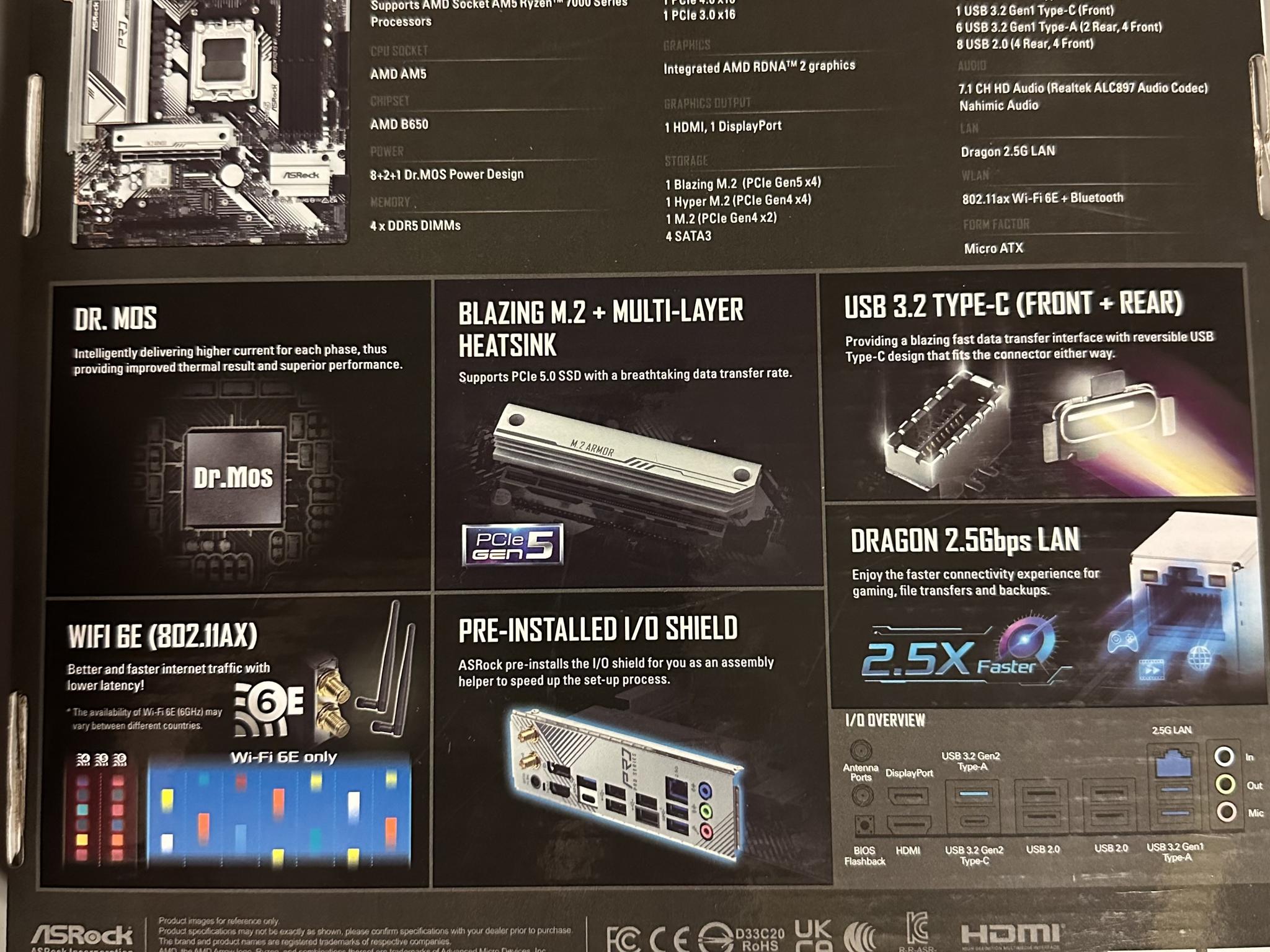 B650M Pro RS WiFi Motherboard