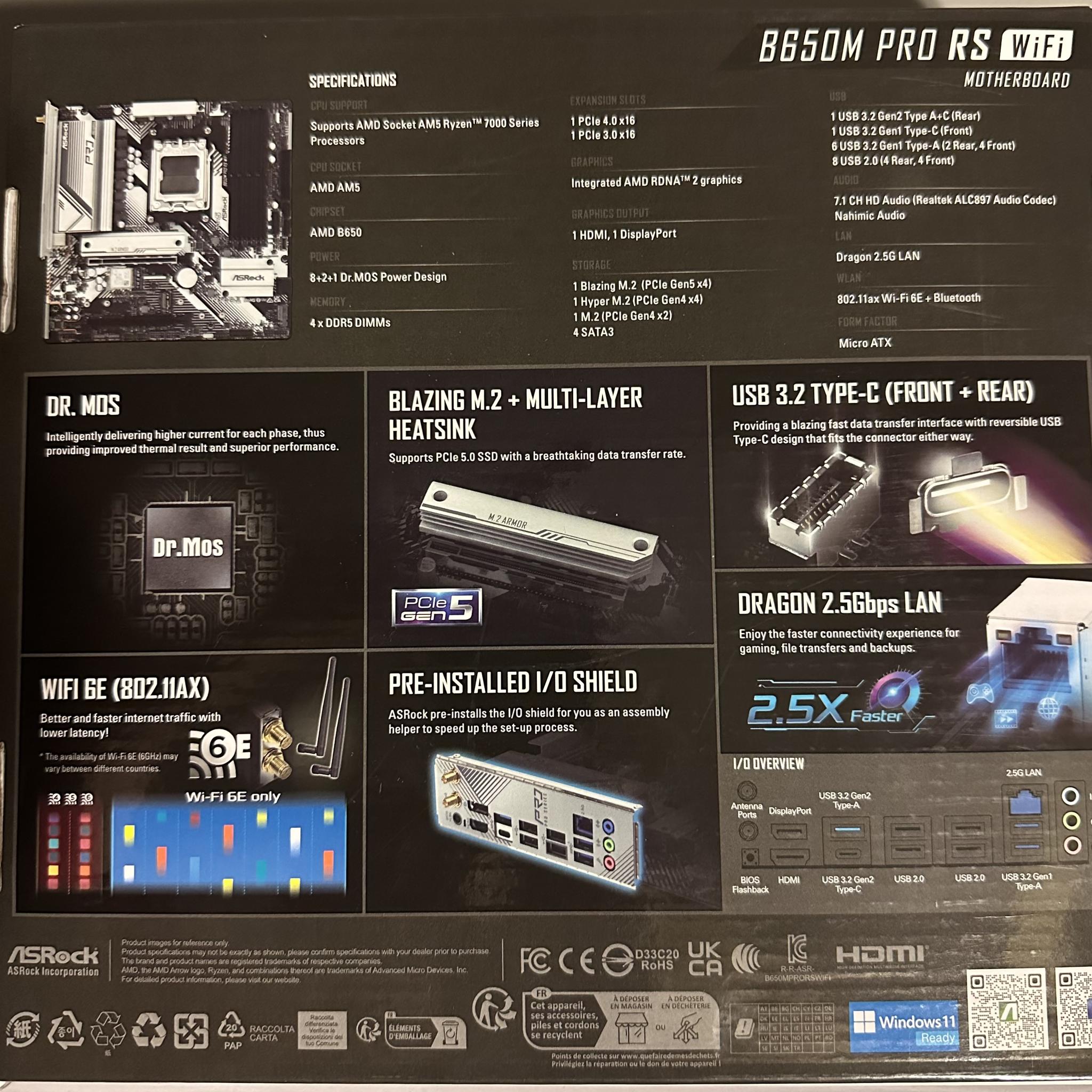 B650M Pro RS WiFi Motherboard