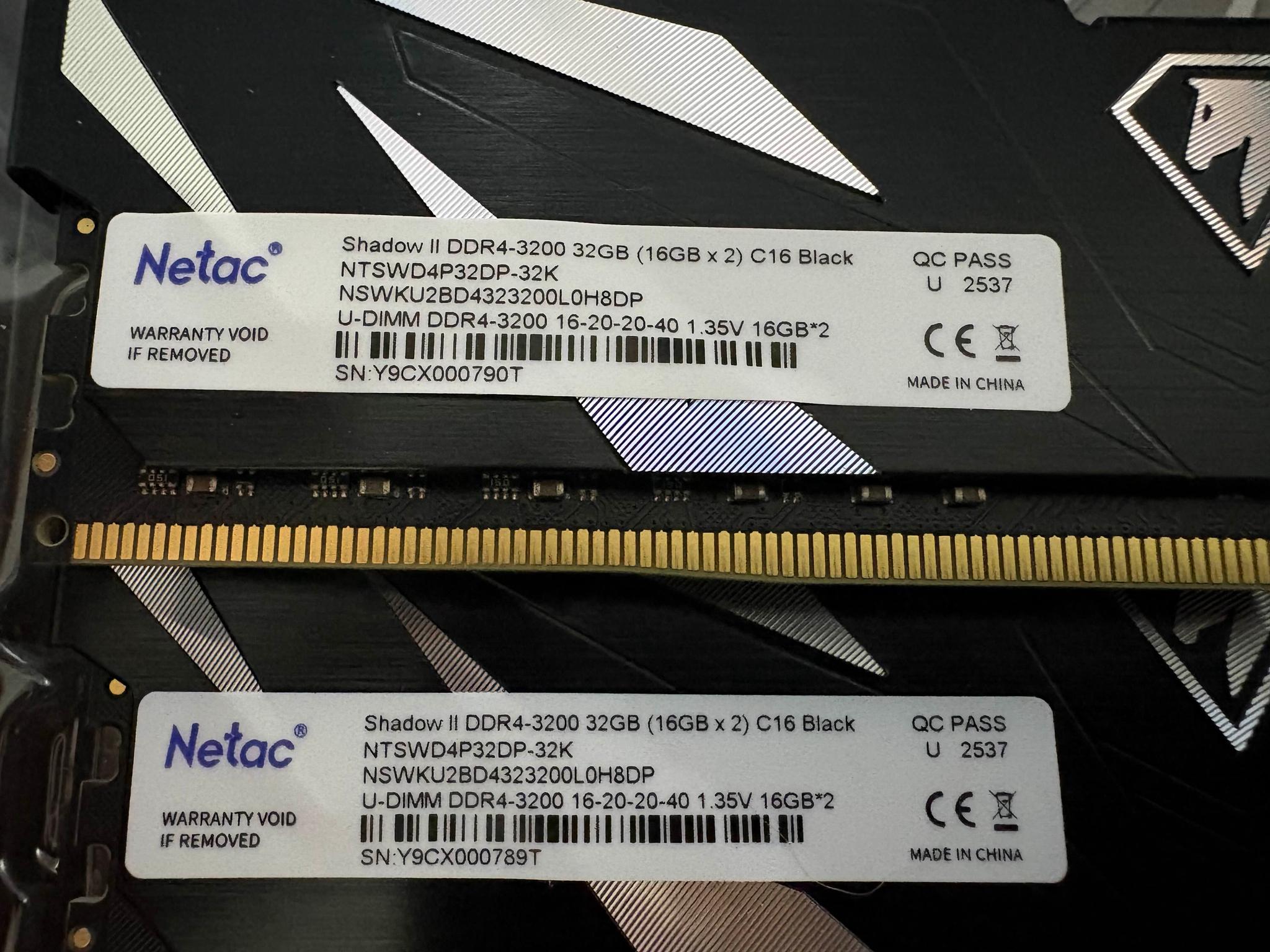Netac Shadow 2 ddr4 32gb 3200mhz 2x16