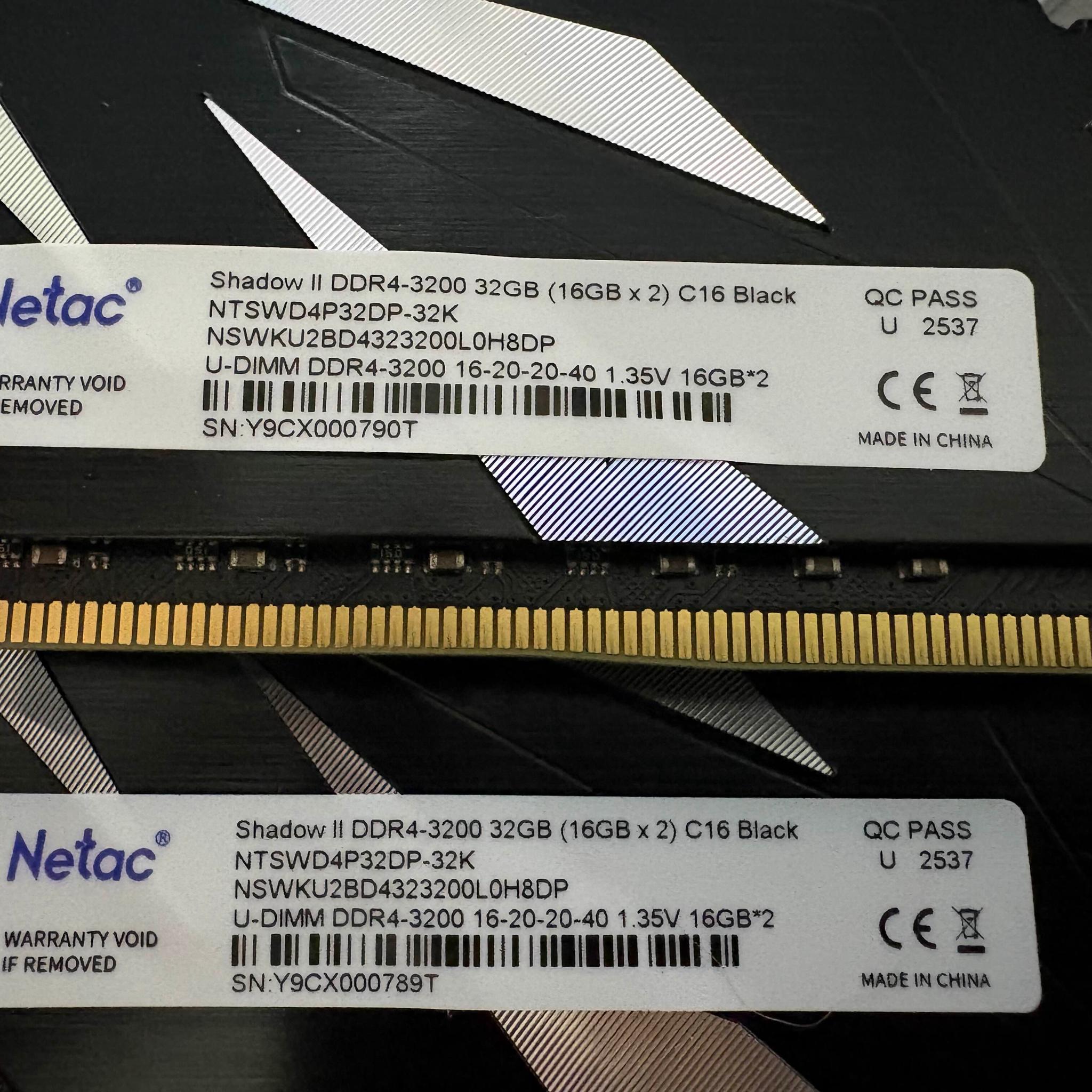 Netac Shadow 2 ddr4 32gb 3200mhz 2x16