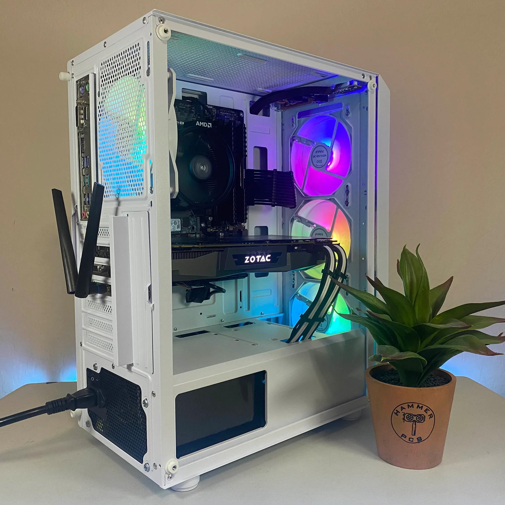 🧊Custom Built White RGB Gaming PC🧊| GTA 1070 Ti, Ryzen 5, Win11, 1TB SSD | Fortnite, CoD, more!
