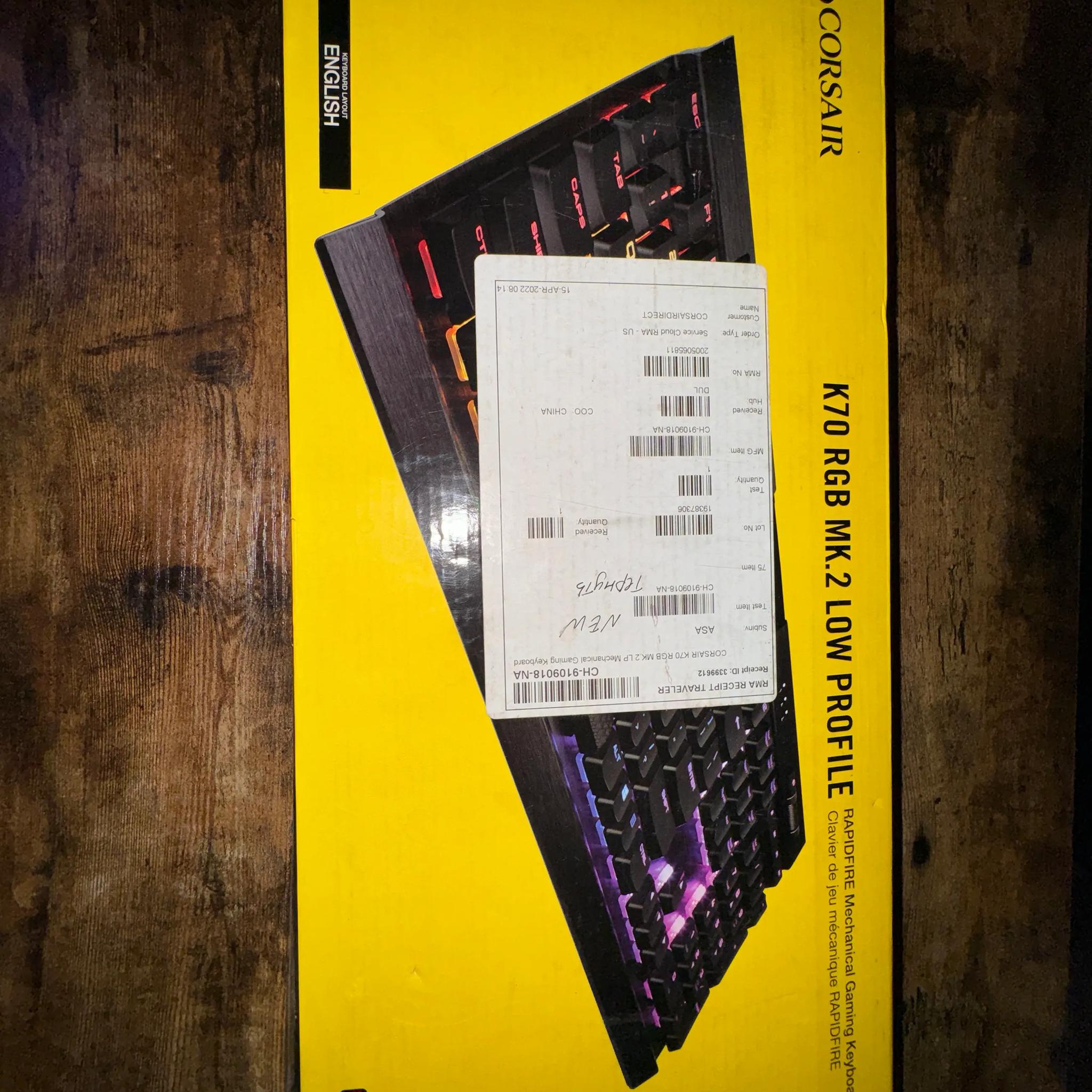Corsair K70 RGB MK.2 Low Profile Mechanical Gaming Keyboard - Like New, Open Box
