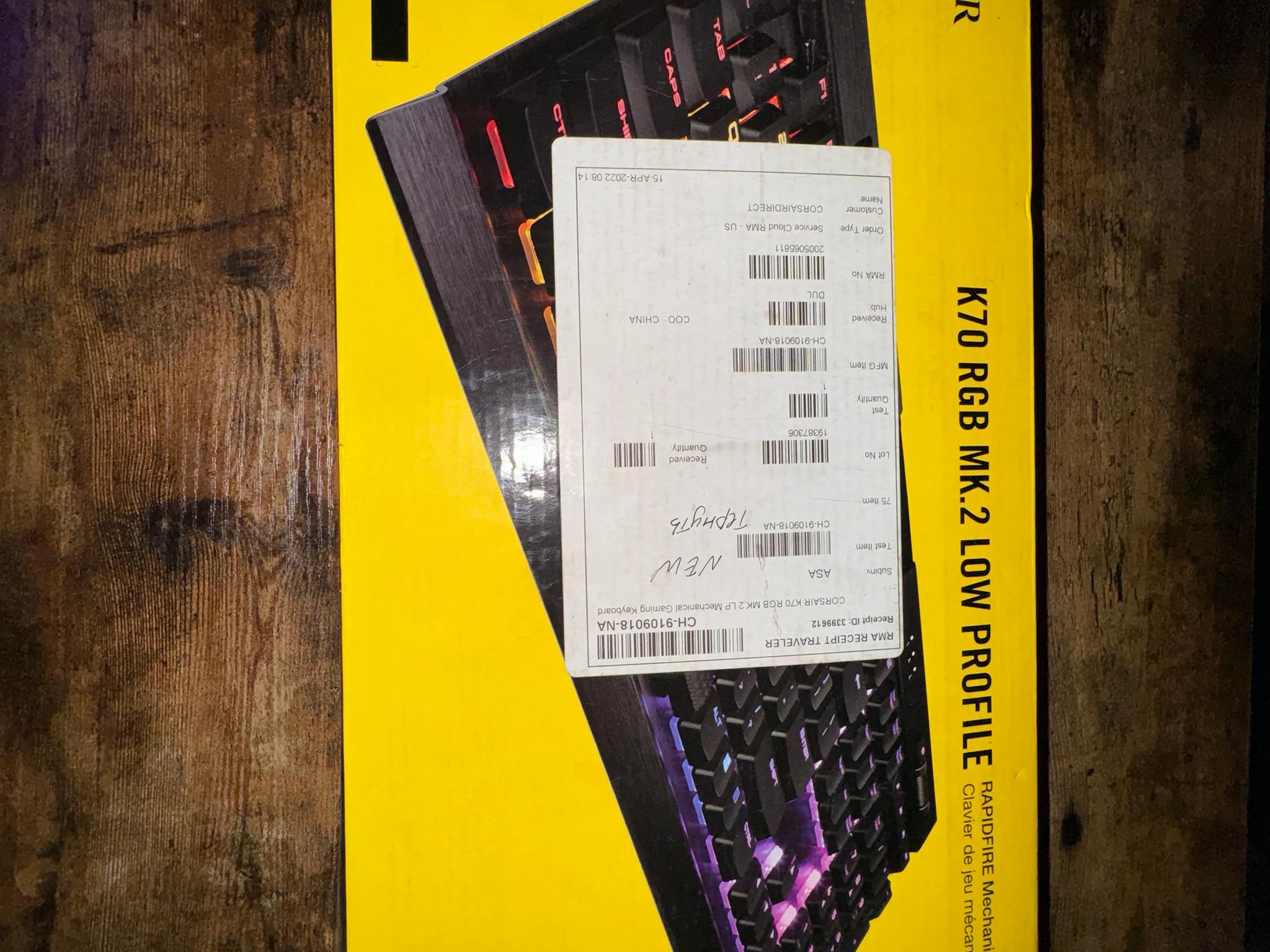 Corsair K70 RGB MK.2 Low Profile Mechanical Gaming Keyboard - Like New, Open Box
