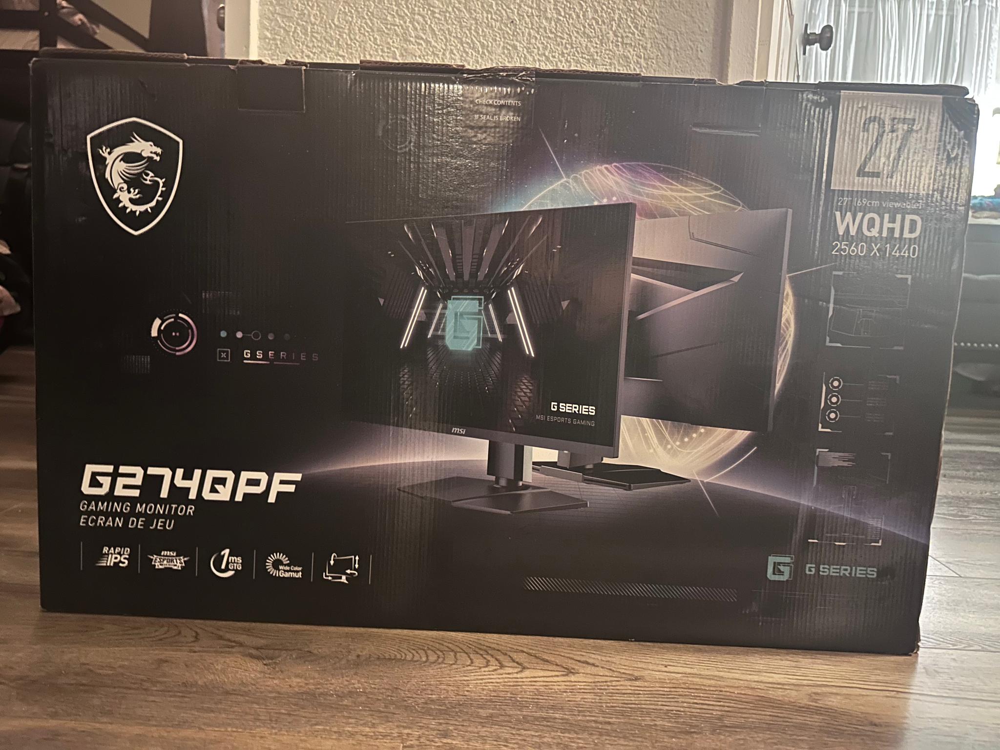 MSI G274QPF 27” 1440p, 170hz, 1ms rps, HDR400 (USED)