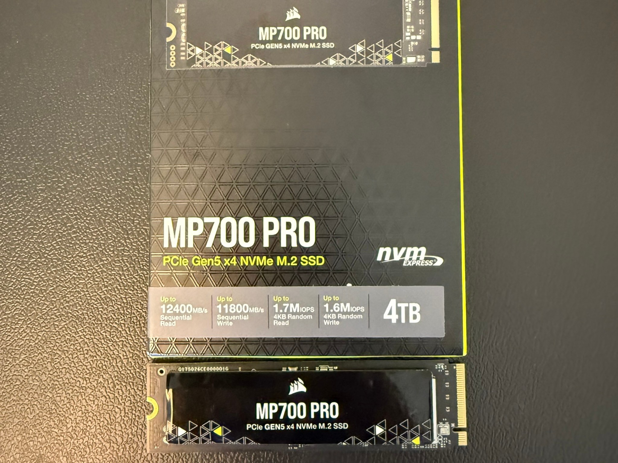 Corsair MP700 PRO 4TB PCIe Gen5 NVMe SSD | 12,000+ MB/s | Box Included
