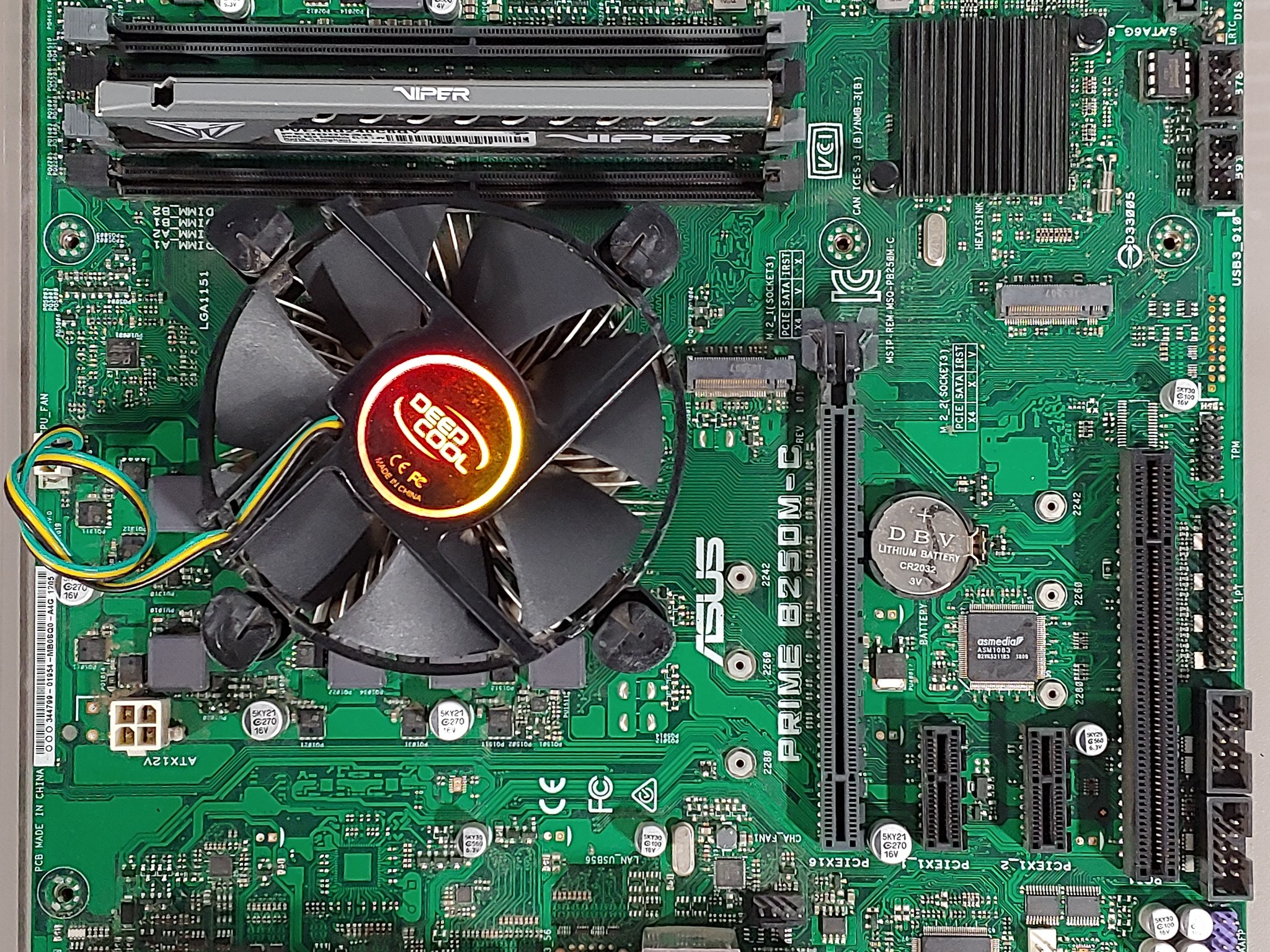 ASUS PRIME B250M-C + i7-7700 + 8GB DDR4-2400 + DeepCool Cooler – Tested Working