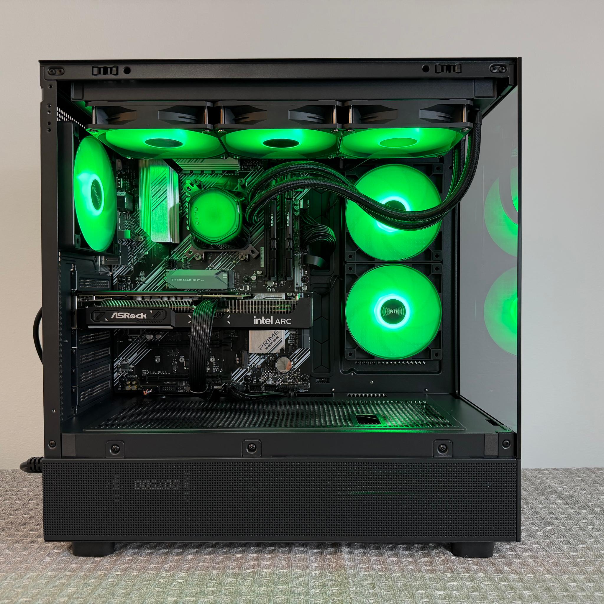 ARC B580 12GB OC • RYZEN 7 5800XT • B550 WIFI • 16GB DDR4 • 512GB SSD • 360MM AIO • NEW GAMING PC