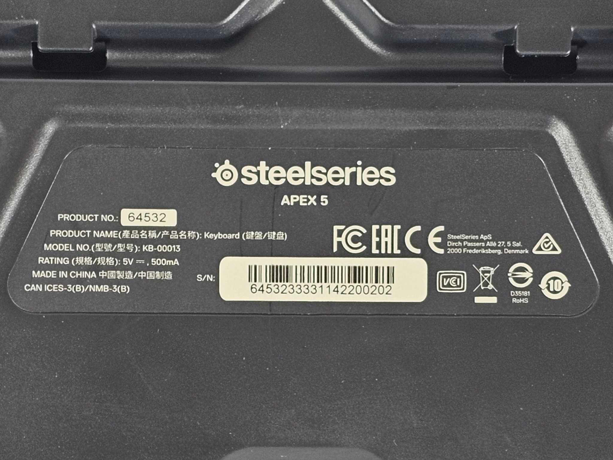 SteelSeries Apex 5 Mechanical Keyboard & Palm Wrist Rest
