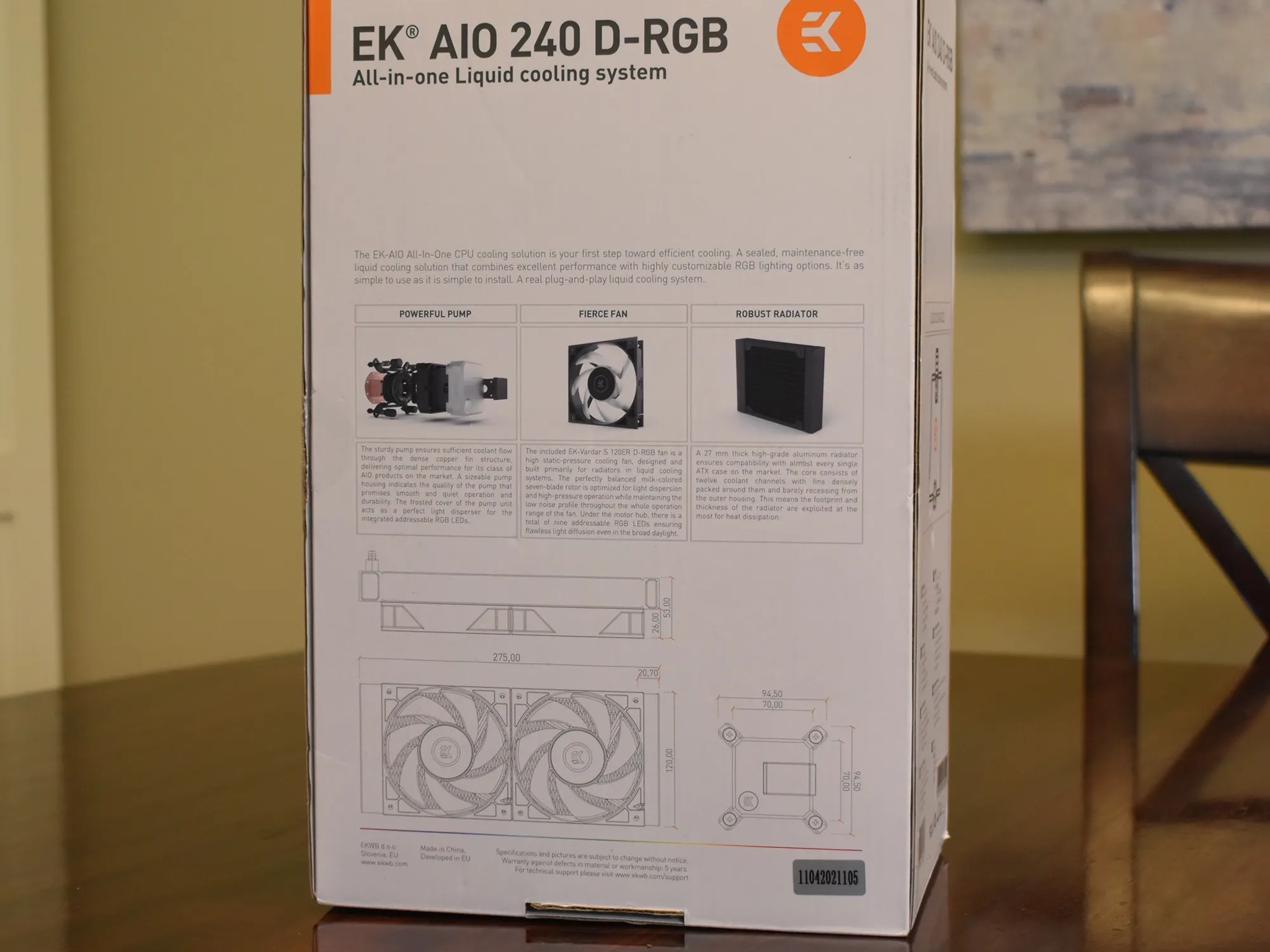 EK 240mm AIO Cooler D-RGB All-in-One CPU Cooler