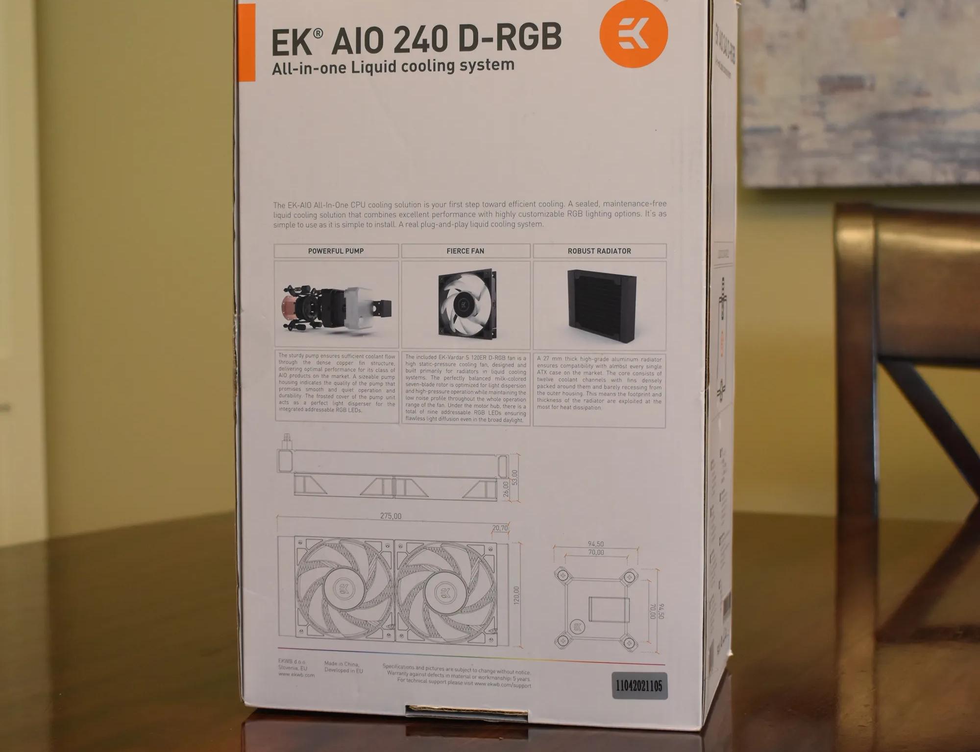 EK 240mm AIO Cooler D-RGB All-in-One CPU Cooler