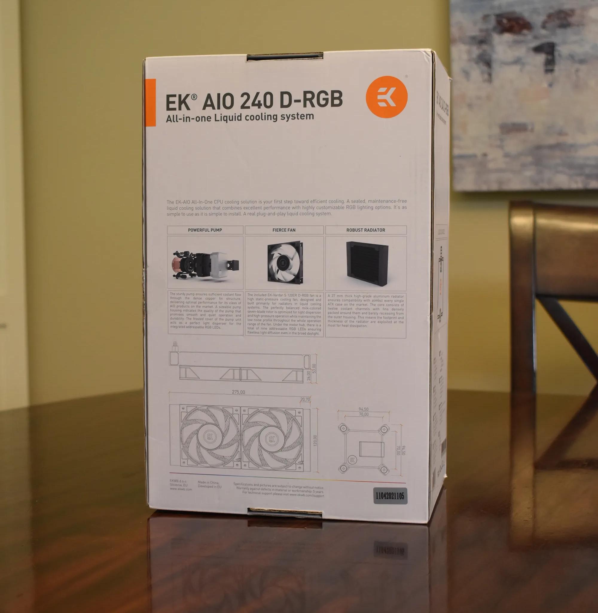 EK 240mm AIO Cooler D-RGB All-in-One CPU Cooler