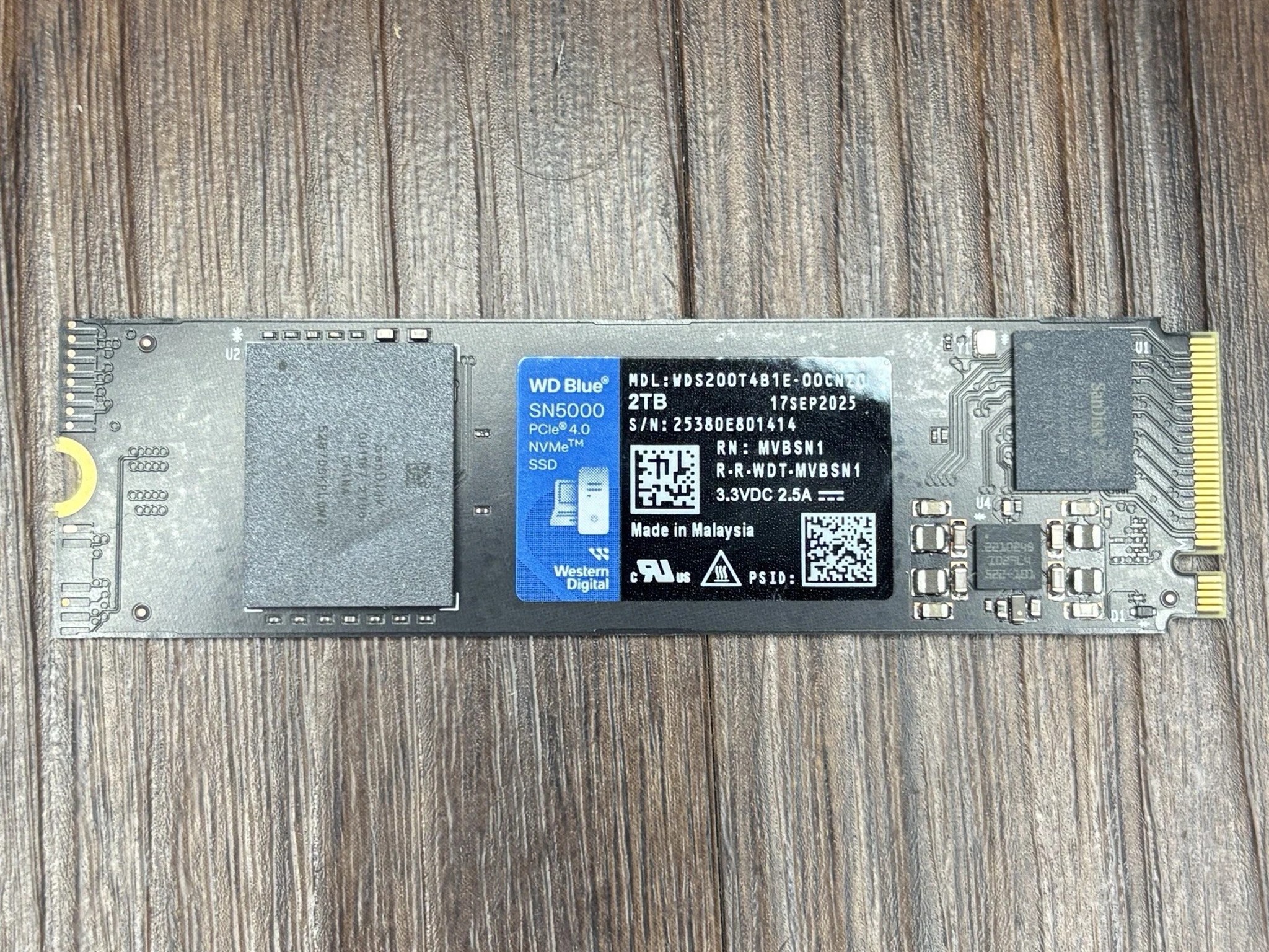 WD Blue SN5000 2TB 2280 M.2 NVMe Internal SSD