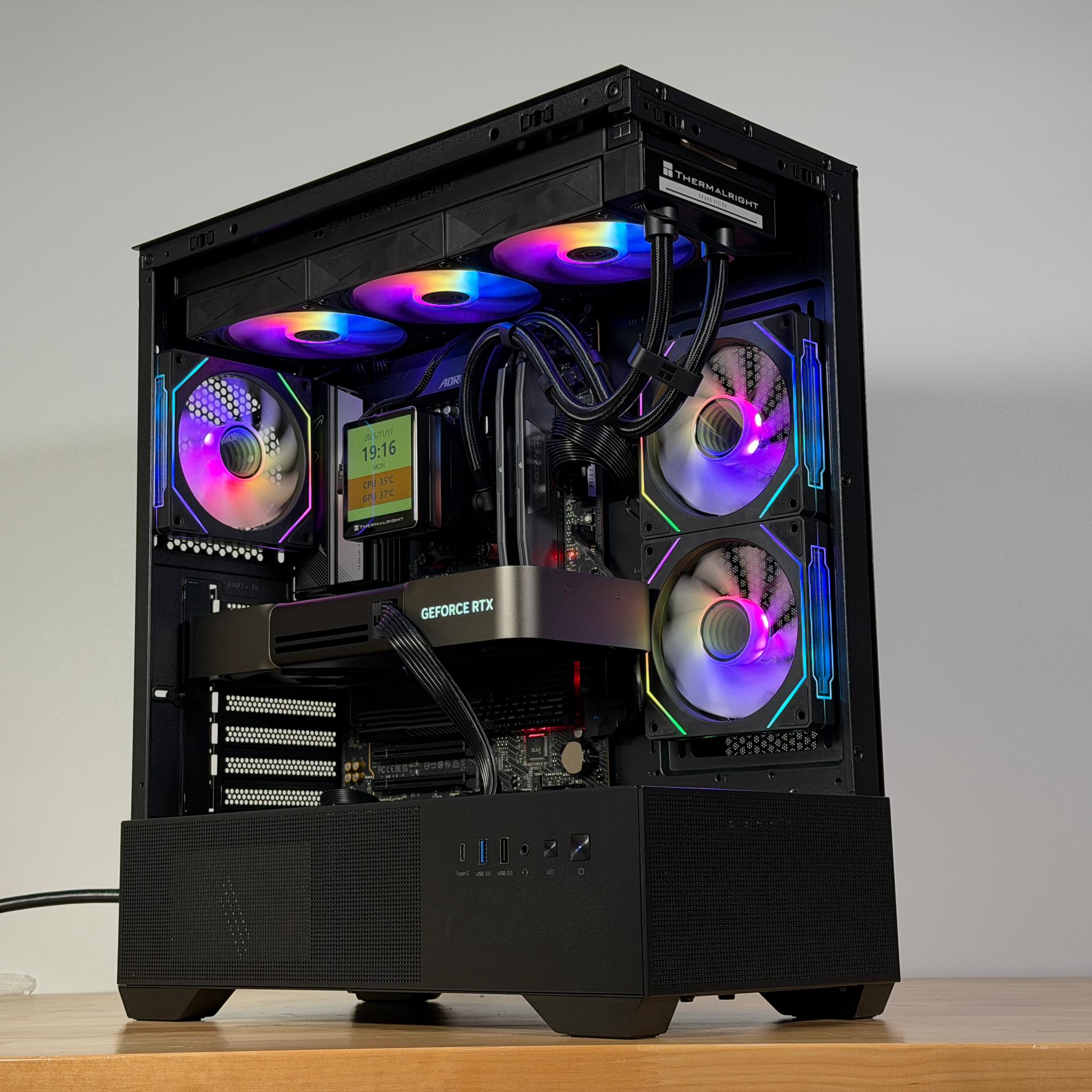 RTX 5090 Ryzen 7 9800x3d Gaming PC 4TB SSD 96GB DDR5