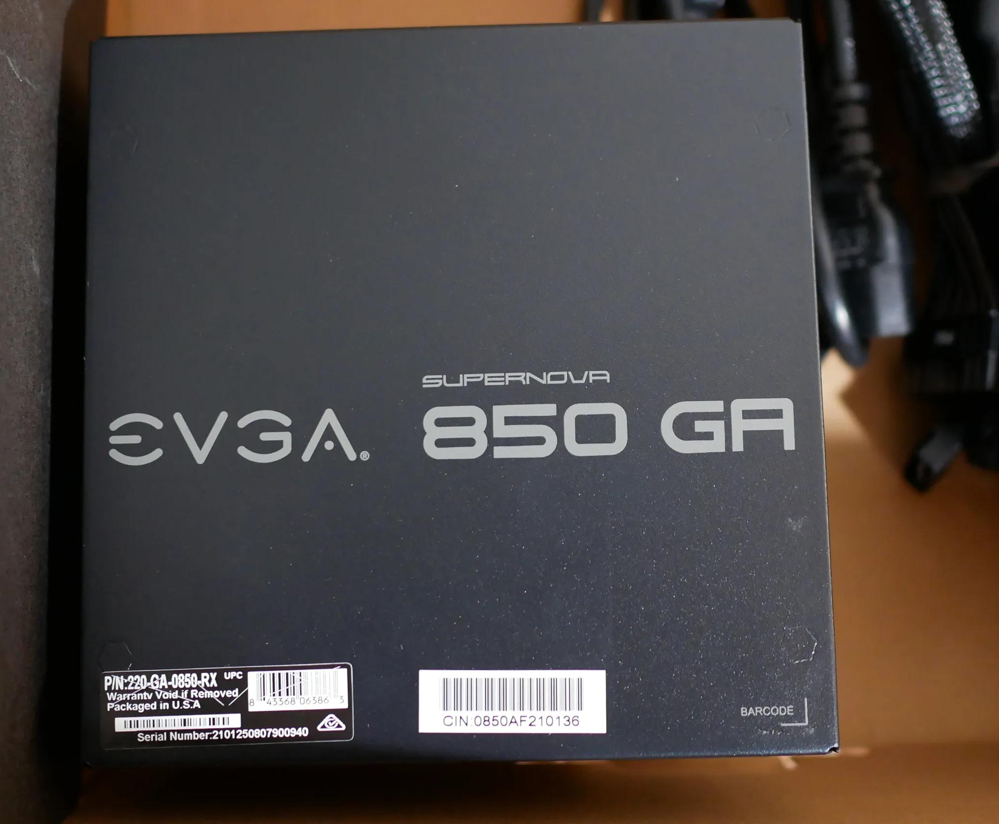 EVGA SuperNOVA 850 GA, 80 Plus Gold 850W, Fully Modular, Eco Mode, Power Supply 220-GA-0850-RX