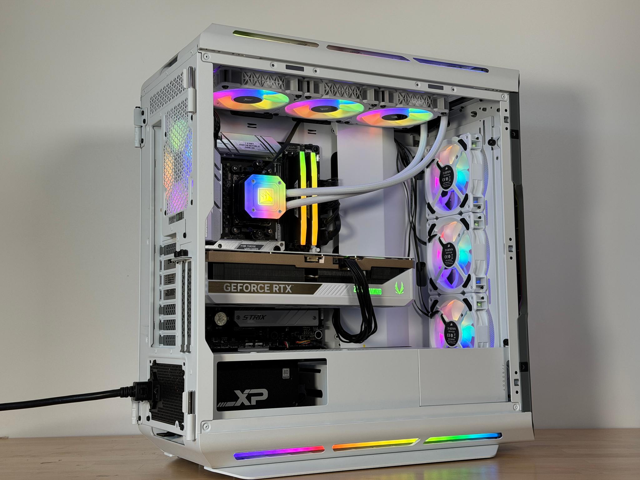 RTX 5080 Whiteout 9800x3d Gaming PC 96gb DDR5 Gen 5 2tb nvme ssd