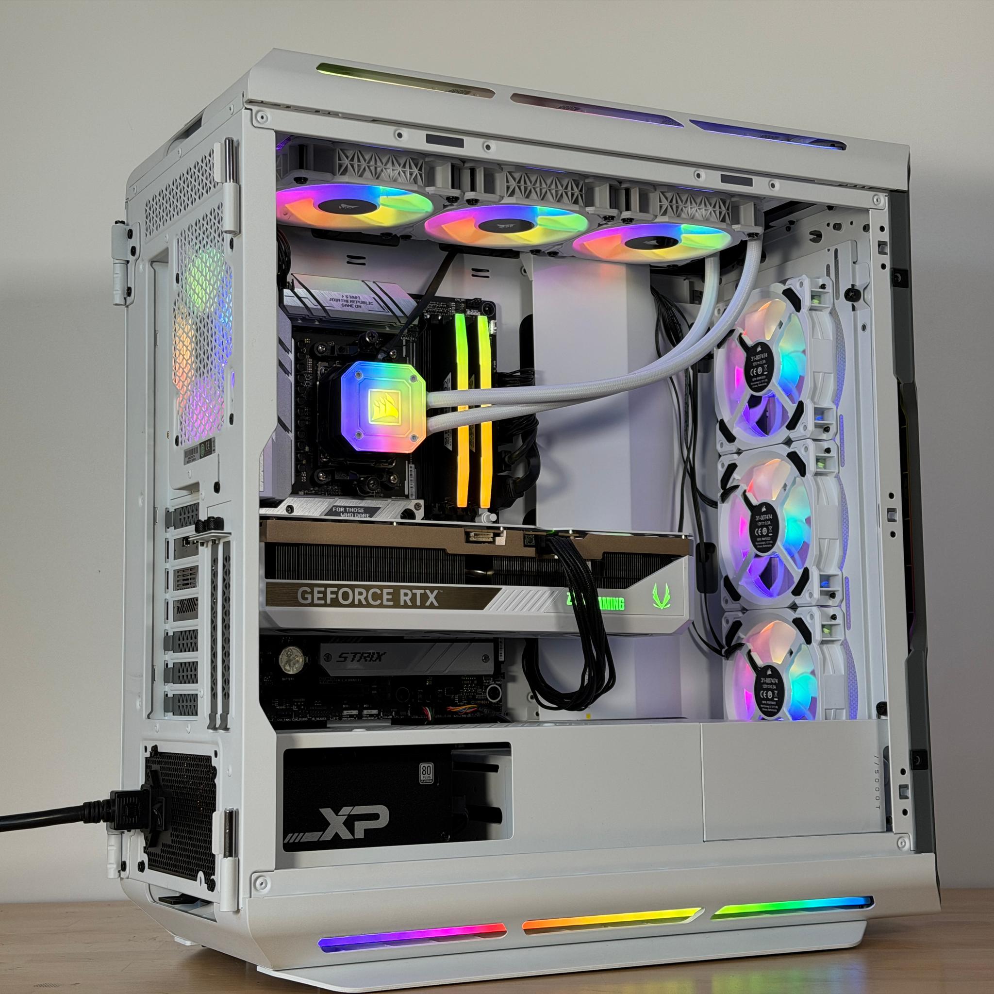 RTX 5080 Whiteout 9800x3d Gaming PC 96gb DDR5 Gen 5 2tb nvme ssd