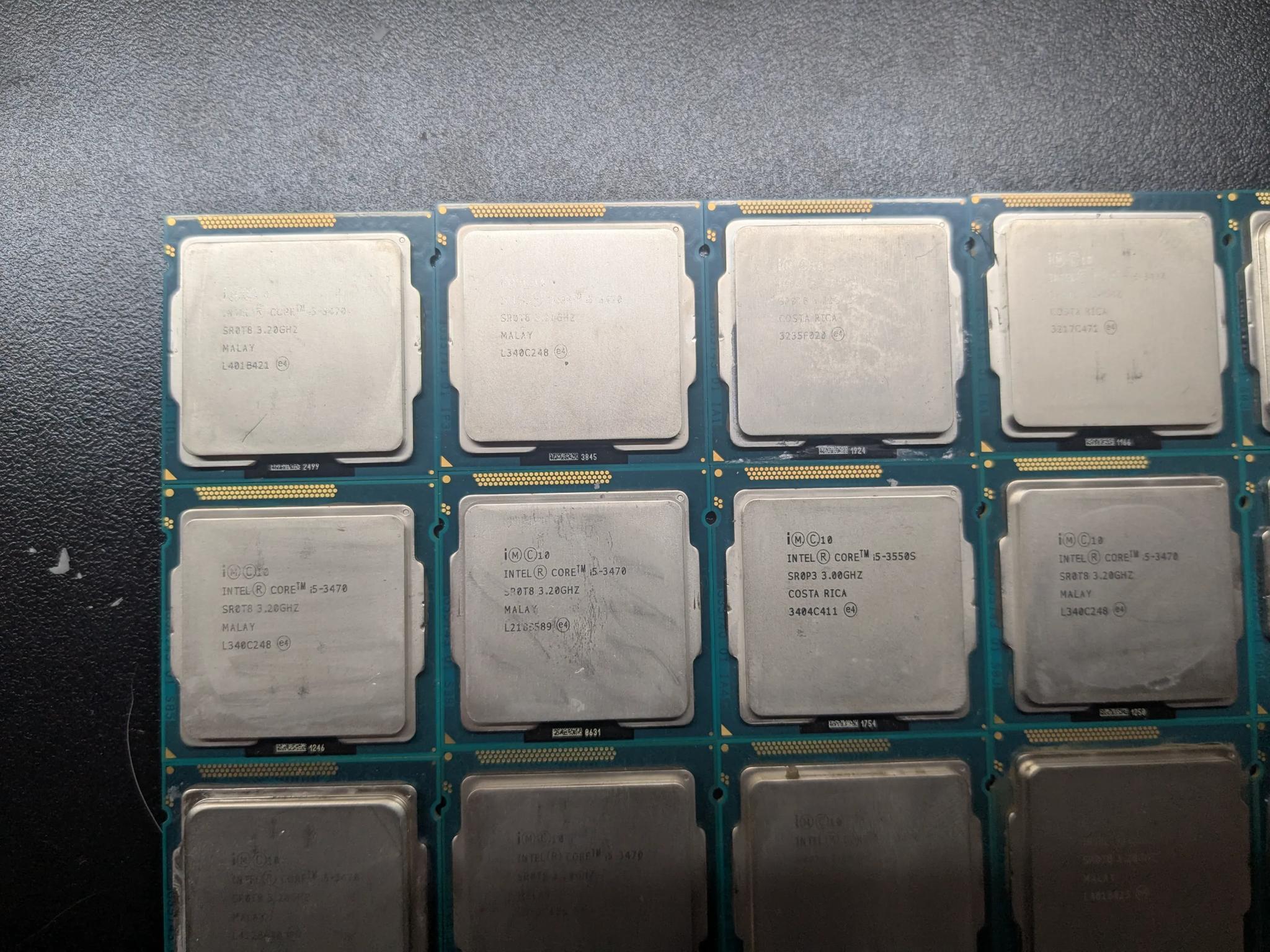 Lot of 27, mixed 1155 i5 Quad core CPUs, 4x 2400, 1x 3550S, 20x 3470, 2x 3570
