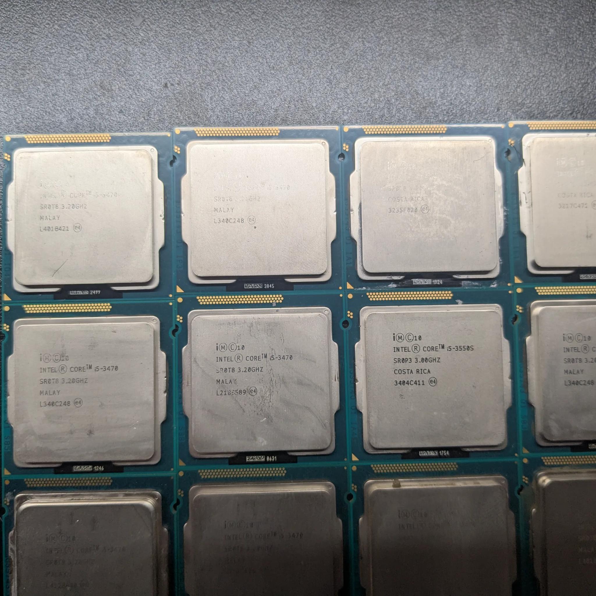 Lot of 27, mixed 1155 i5 Quad core CPUs, 4x 2400, 1x 3550S, 20x 3470, 2x 3570