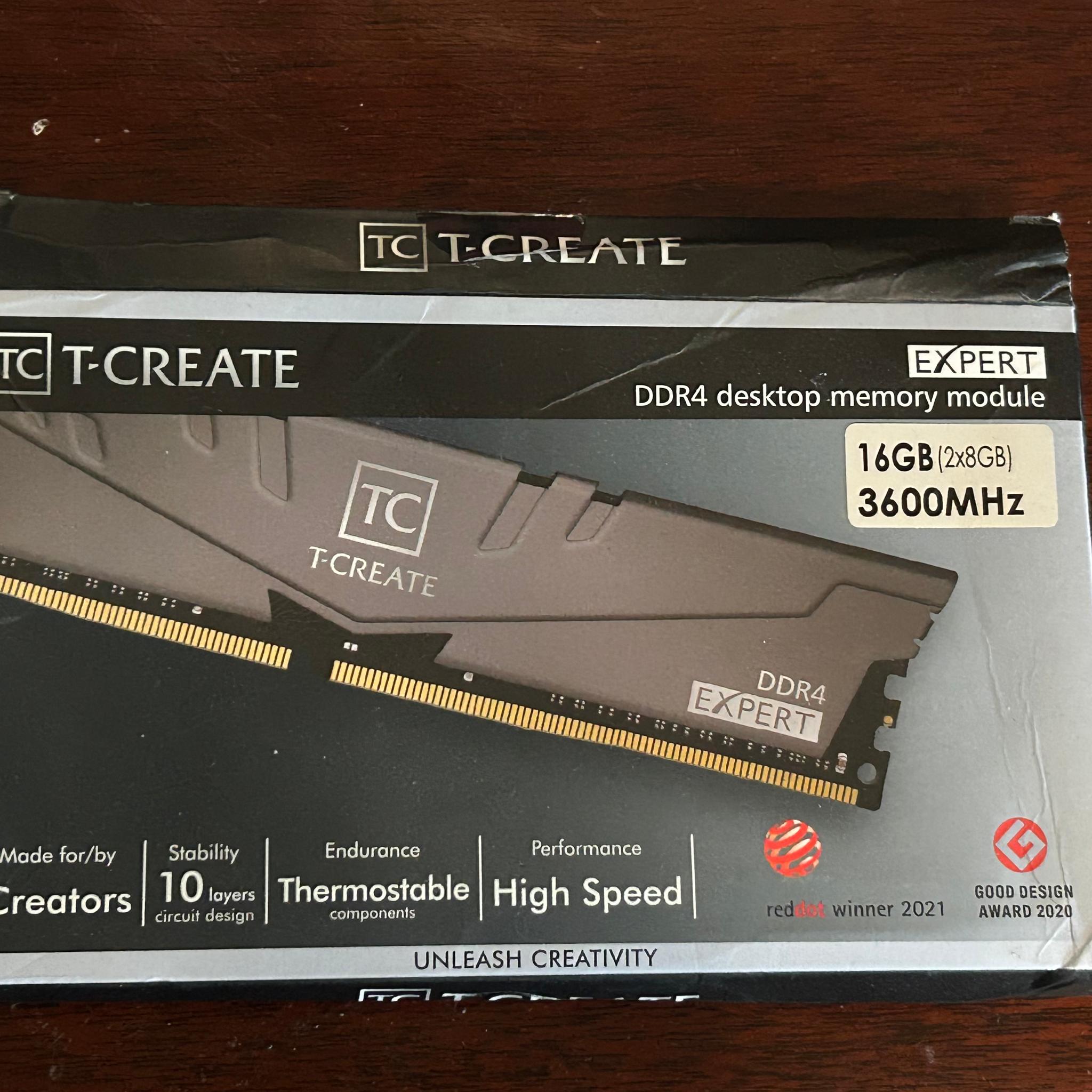 TEAMGROUP T-Create Expert overclocking RAM 10L DDR4 16GB Kit (2 x 8GB) 3600MHz