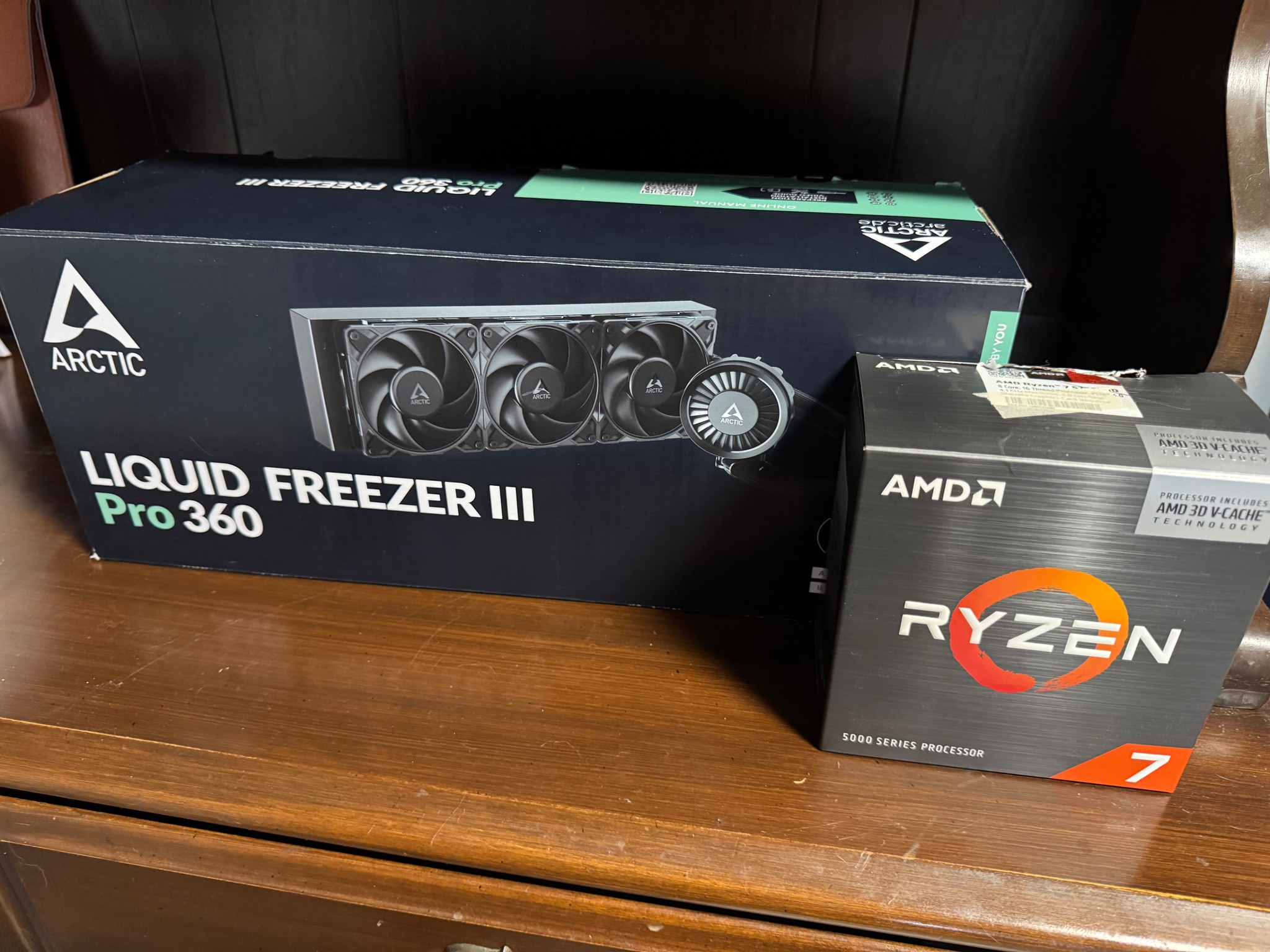 AMD 5700X3D and Arctic liquid freezer pro III AIO.