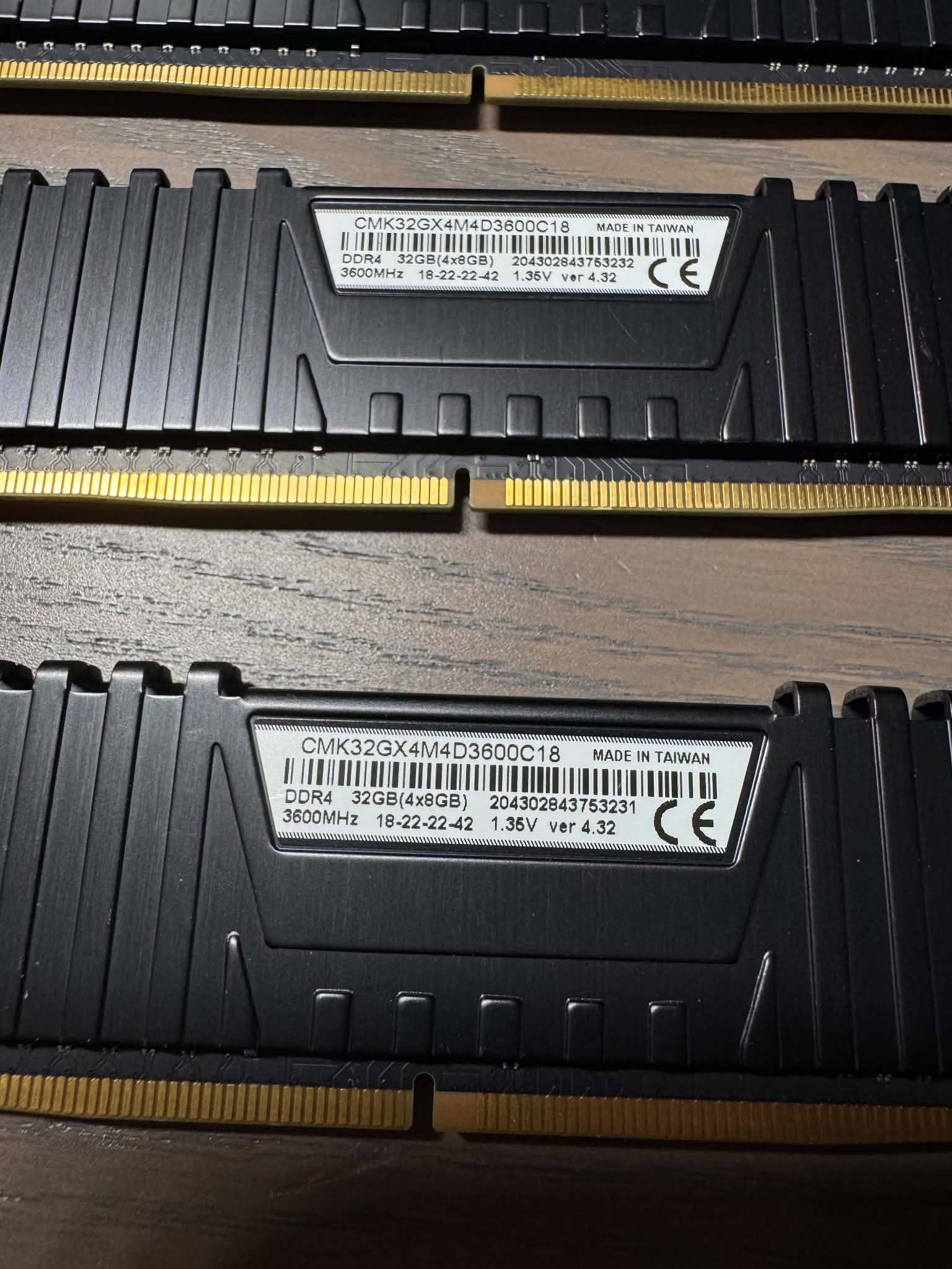 Corsair Vengeance LPX 32Gb (4X8Gb) DDR4 3600Mhz RAM (CMK32GX4M4D3600C18)