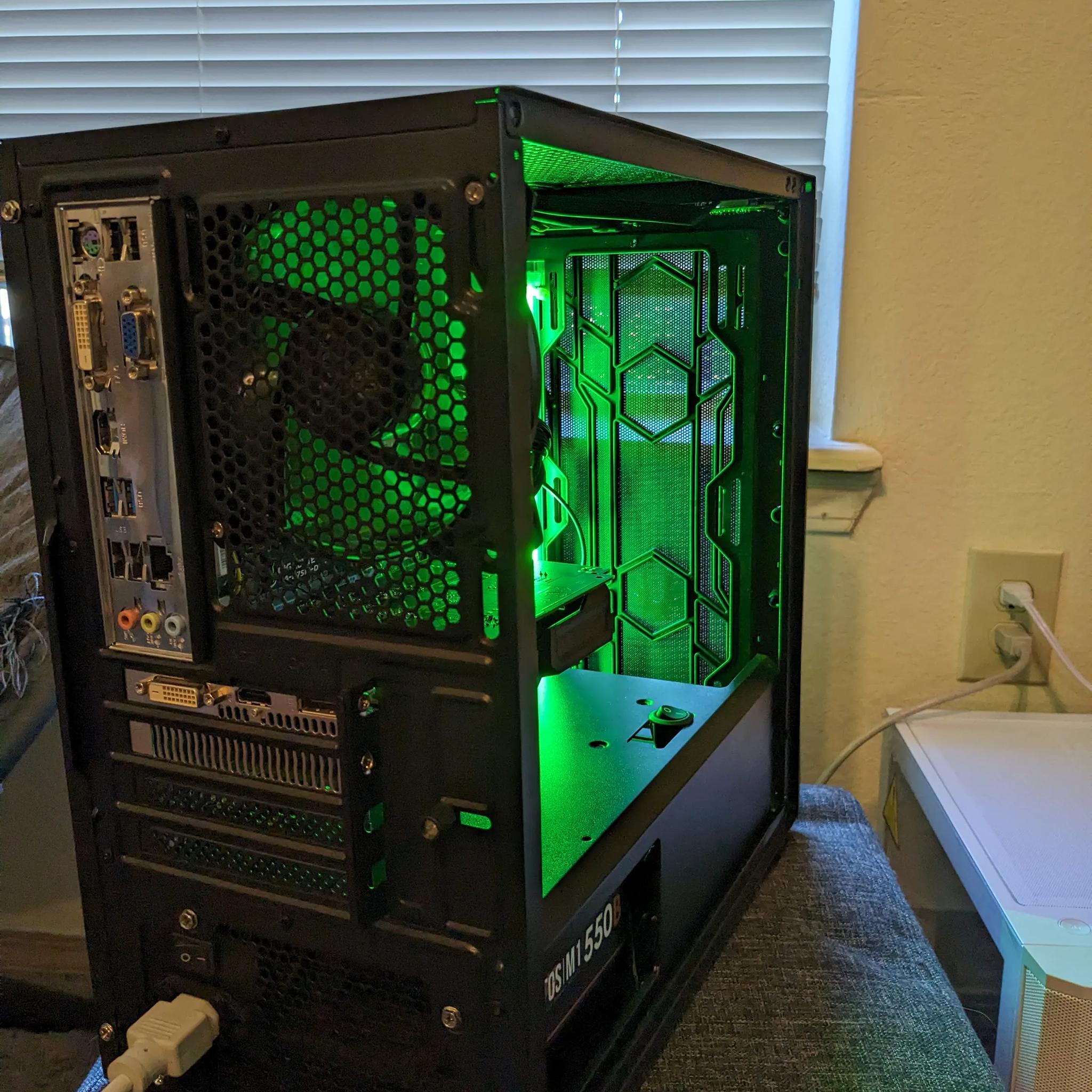 FREE SHIP|| "Neon Moon"|| i5-3470, 16GB RAM, RX 560 2GB, 480GB SSD (READ DESCRIPTION)