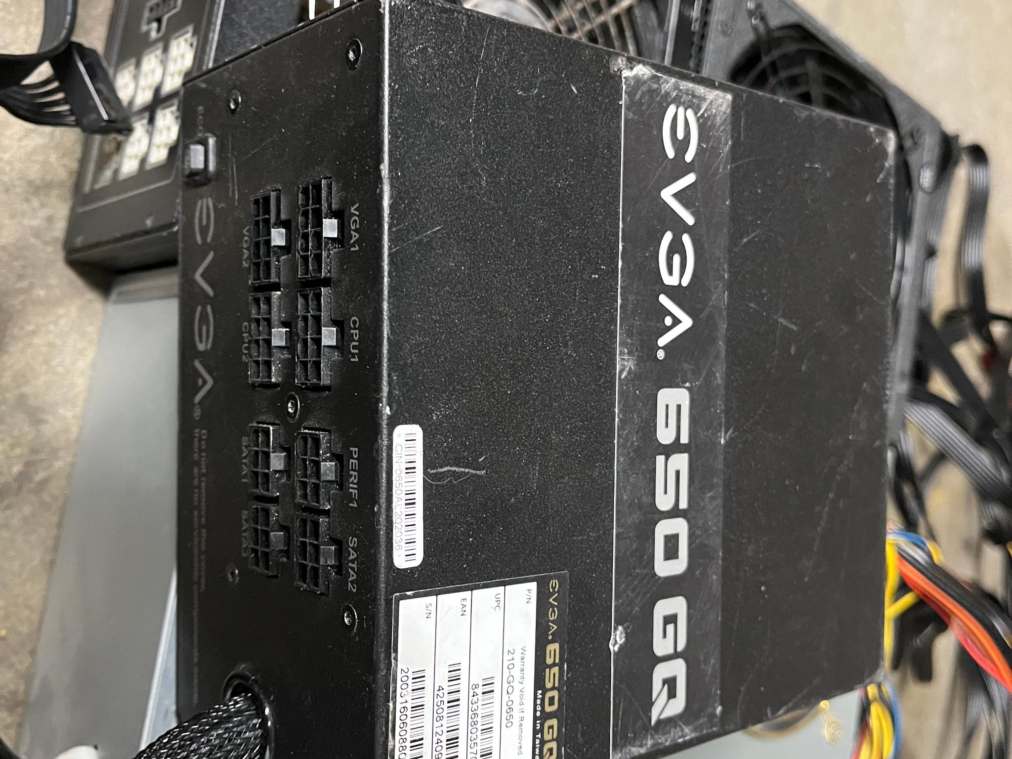 Lot of 6 ATX Desktop Power Supply 400w-1000w Cooler Master, EVGA, and More - Not Working, As‑Is