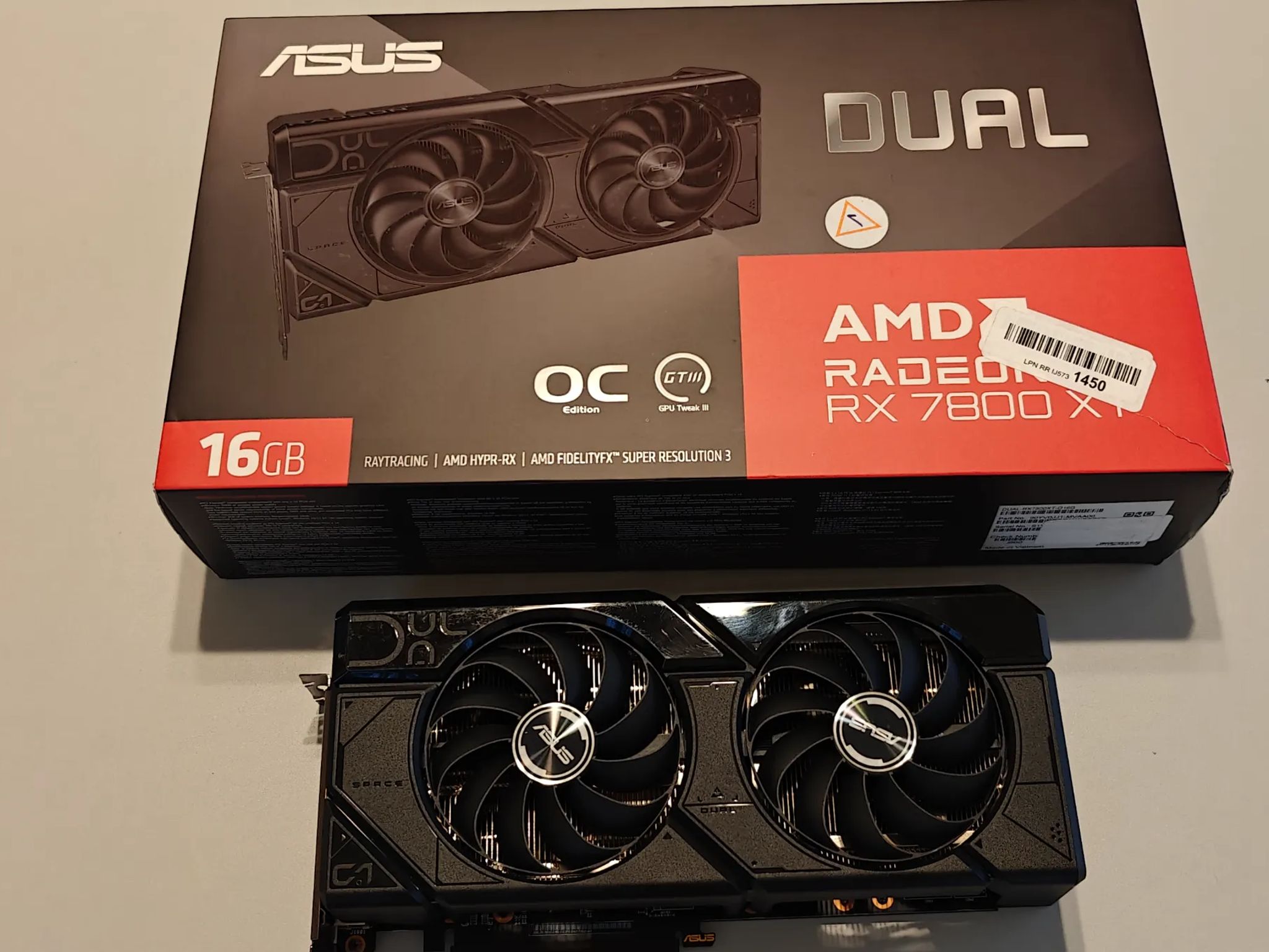 ASUS Dual Radeon RX 7800 XT OC Edition 16GB GDDR6
