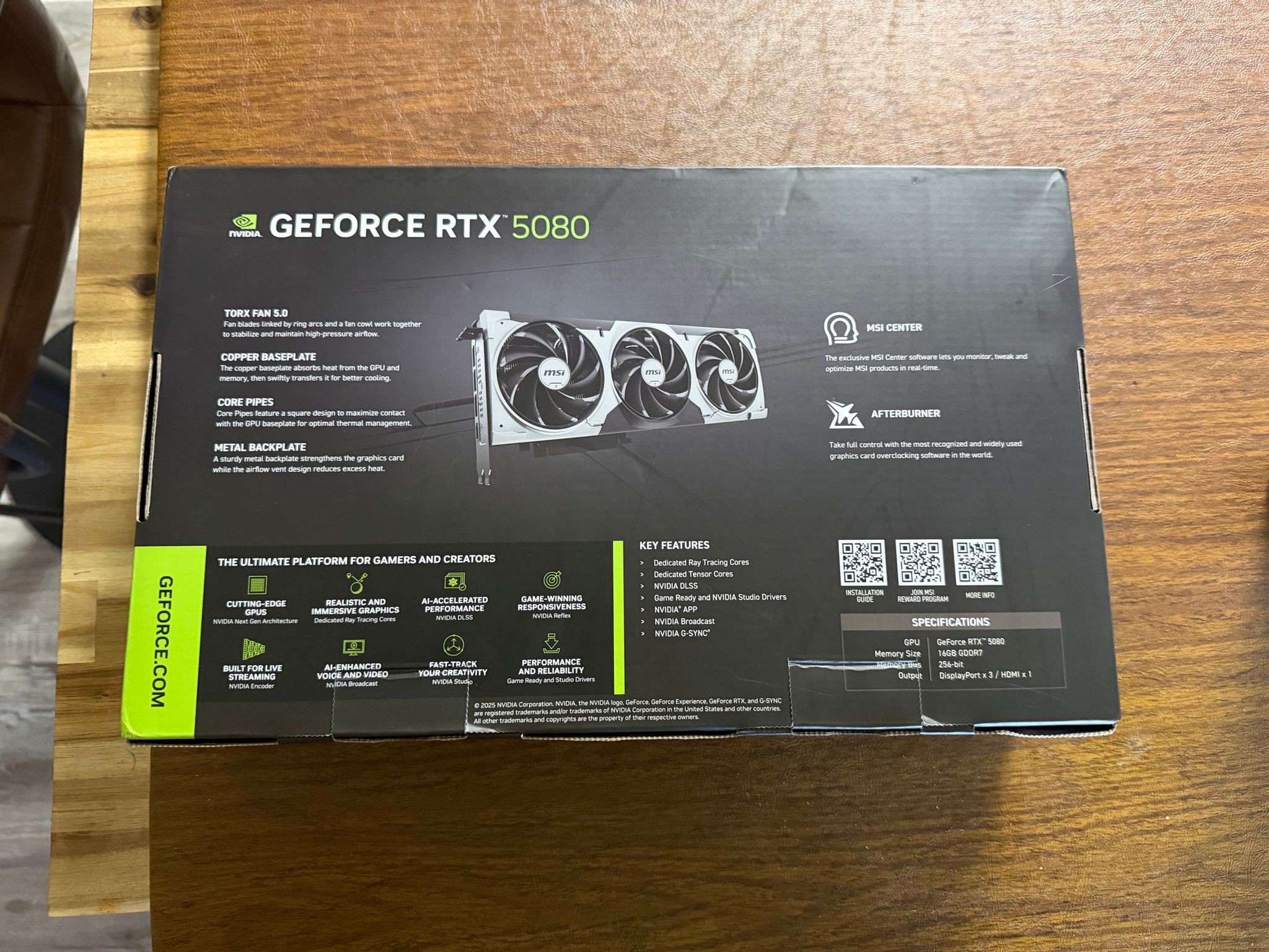 MSI GeForce RTX 5080 16G VENTUS 3X OC