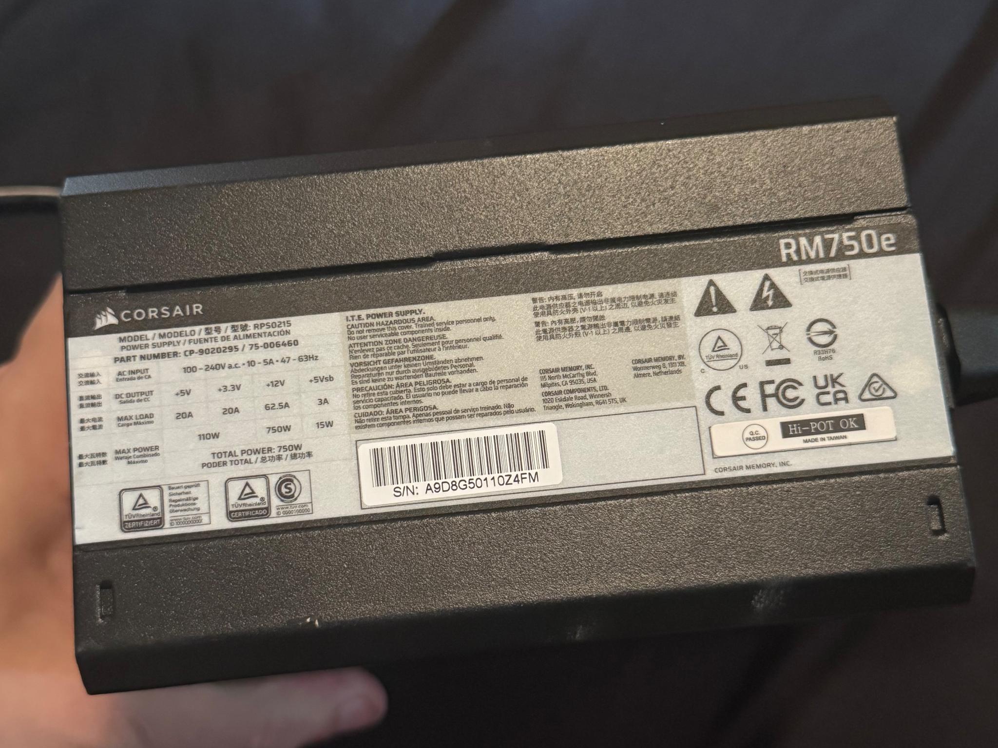 RMe Series RM750e Fully Modular Low-Noise ATX Power Supply