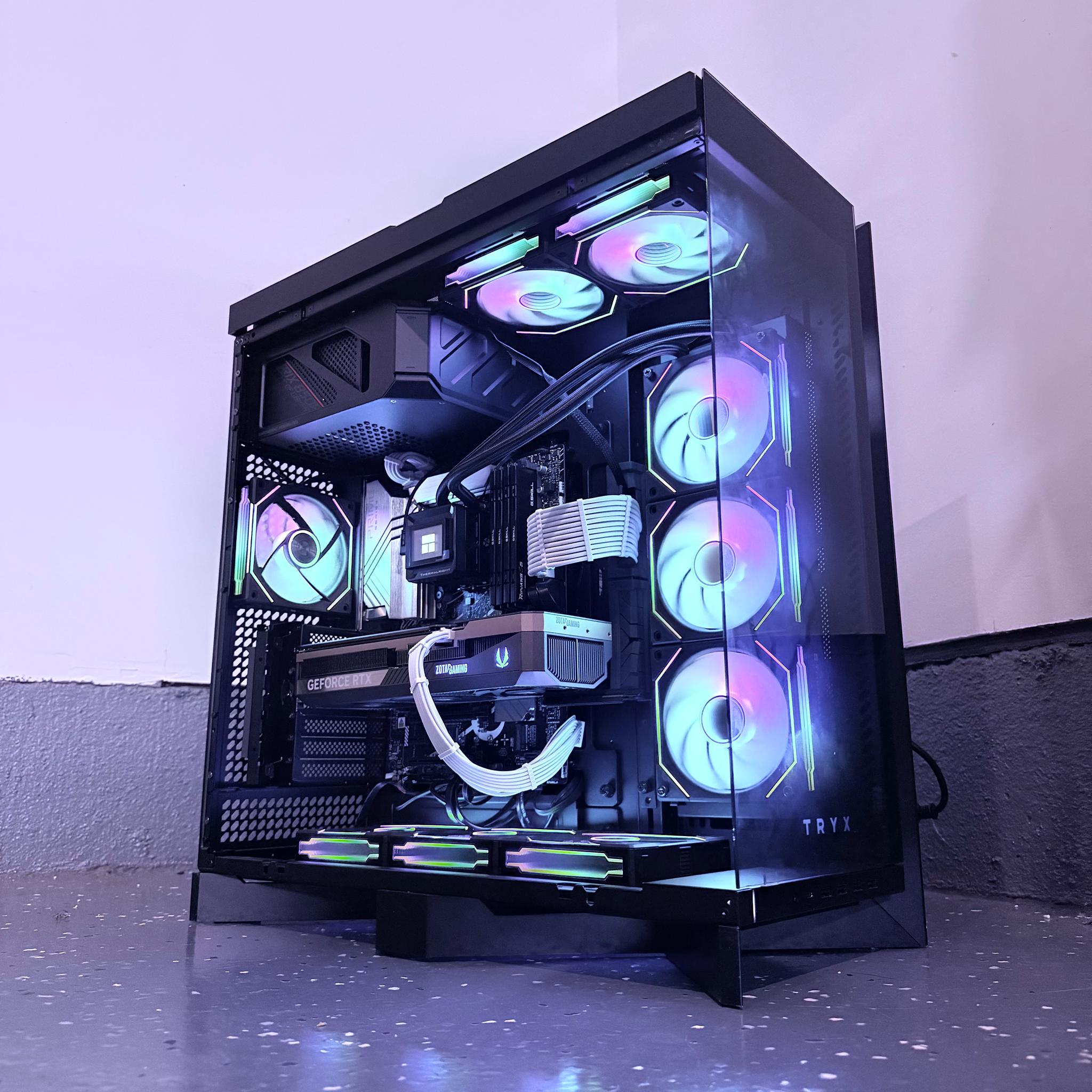 ⚫️"Obsidian Flux"🌈| 4K Gaming + AI Workstation | RTX 5080 | i9 12900K | 64 DDR5 | 10TB Storage